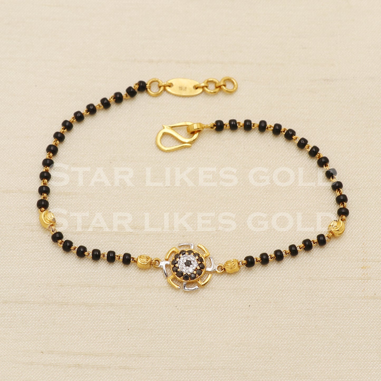 22 karat 22k gold Zircons Black Onyx Women Bracelet jewelry, PR1534