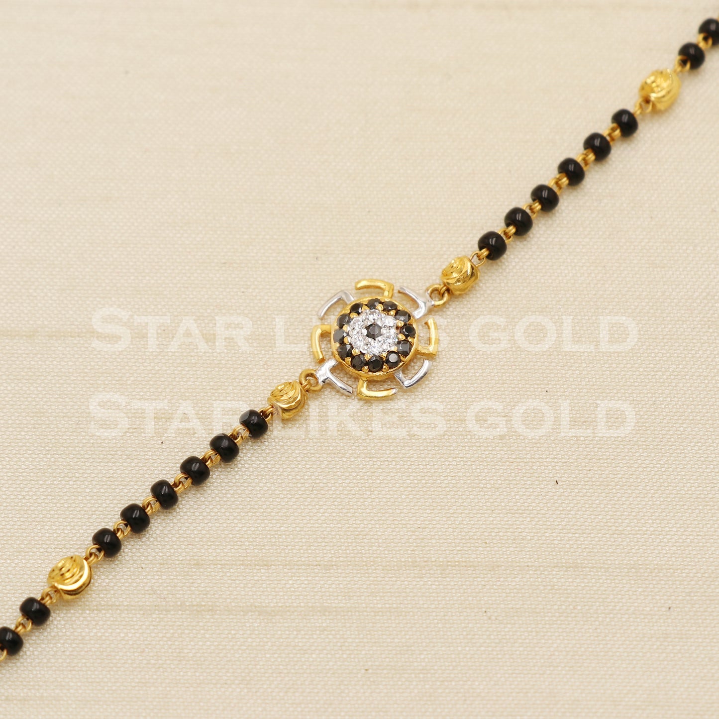 22 karat 22k gold Zircons Black Onyx Women Bracelet jewelry, PR1534