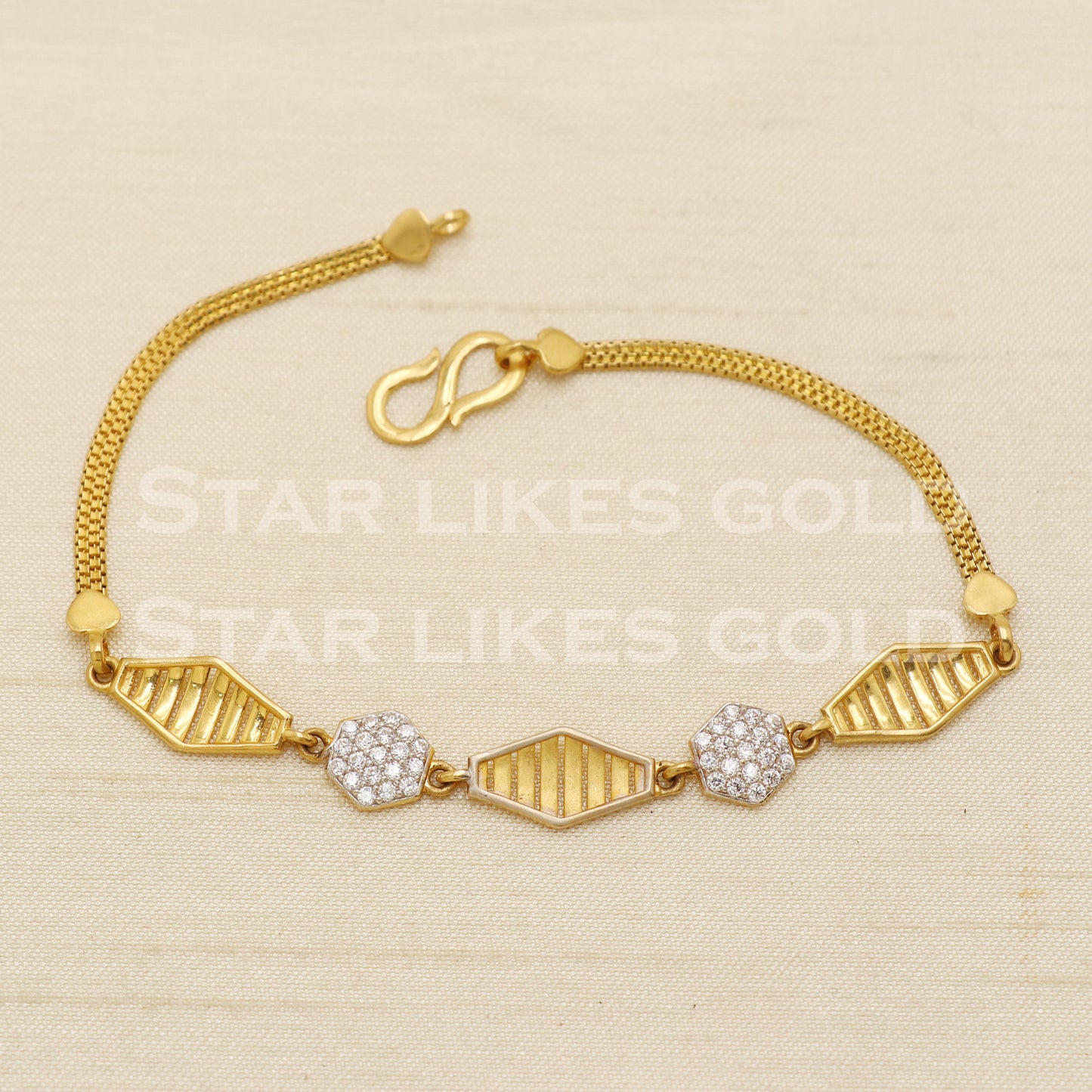 22 karat 22k gold Zircons Women Bracelet jewelry, PR1535