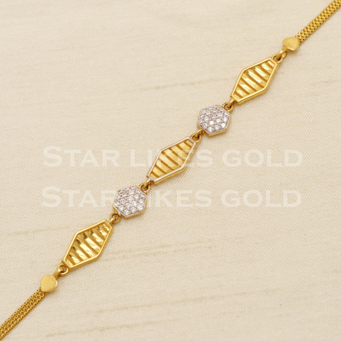 22 karat 22k gold Zircons Women Bracelet jewelry, PR1535