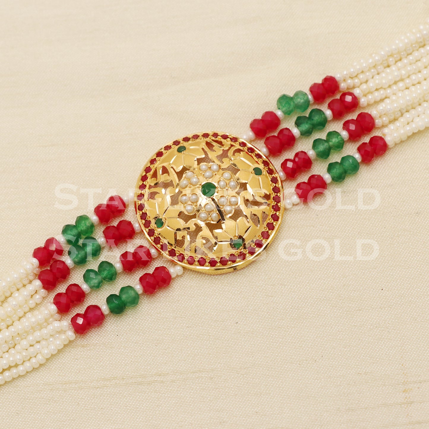 Multi Color Stones 22 karat 22k gold Bracelet Indian Traditional Jewelry for Wedding Gift, PR1562