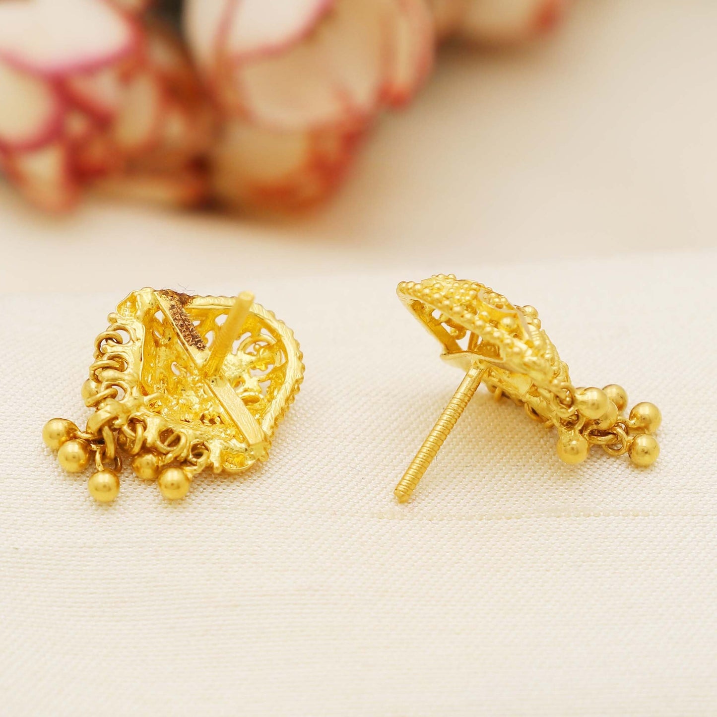 22K Fine Gold Dangle Earrings Jewelry