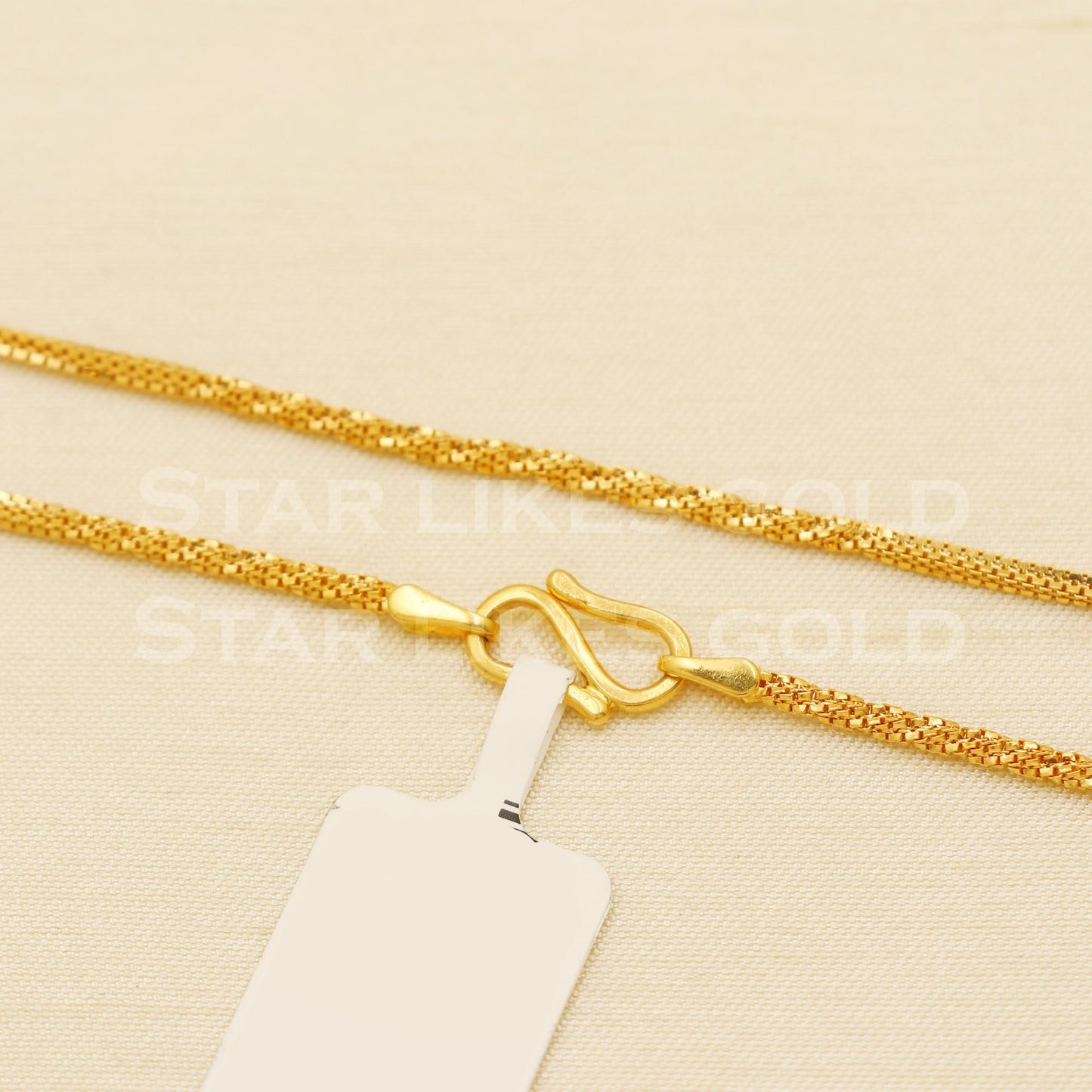 TWISTED BOX 22k 22KT GOLD chain necklace Handmade fine Jewelry for gift