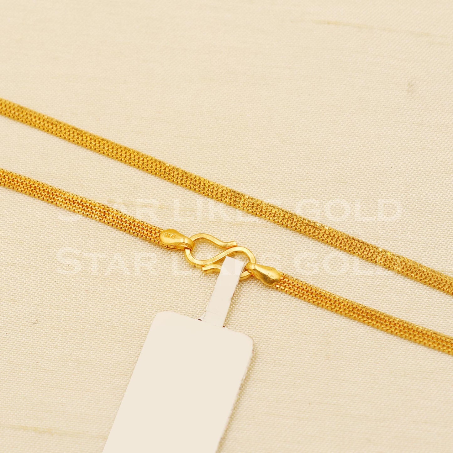 18k Hallmark Gold Sleek Mesh Style Flat Woven Chain, B1449
