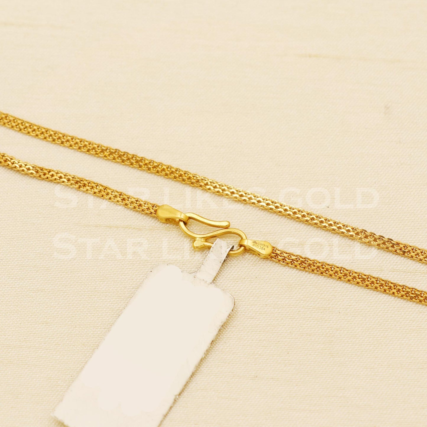 Premium 18k Hallmark Gold Thin Box Three Link Elegant Chain, B1463