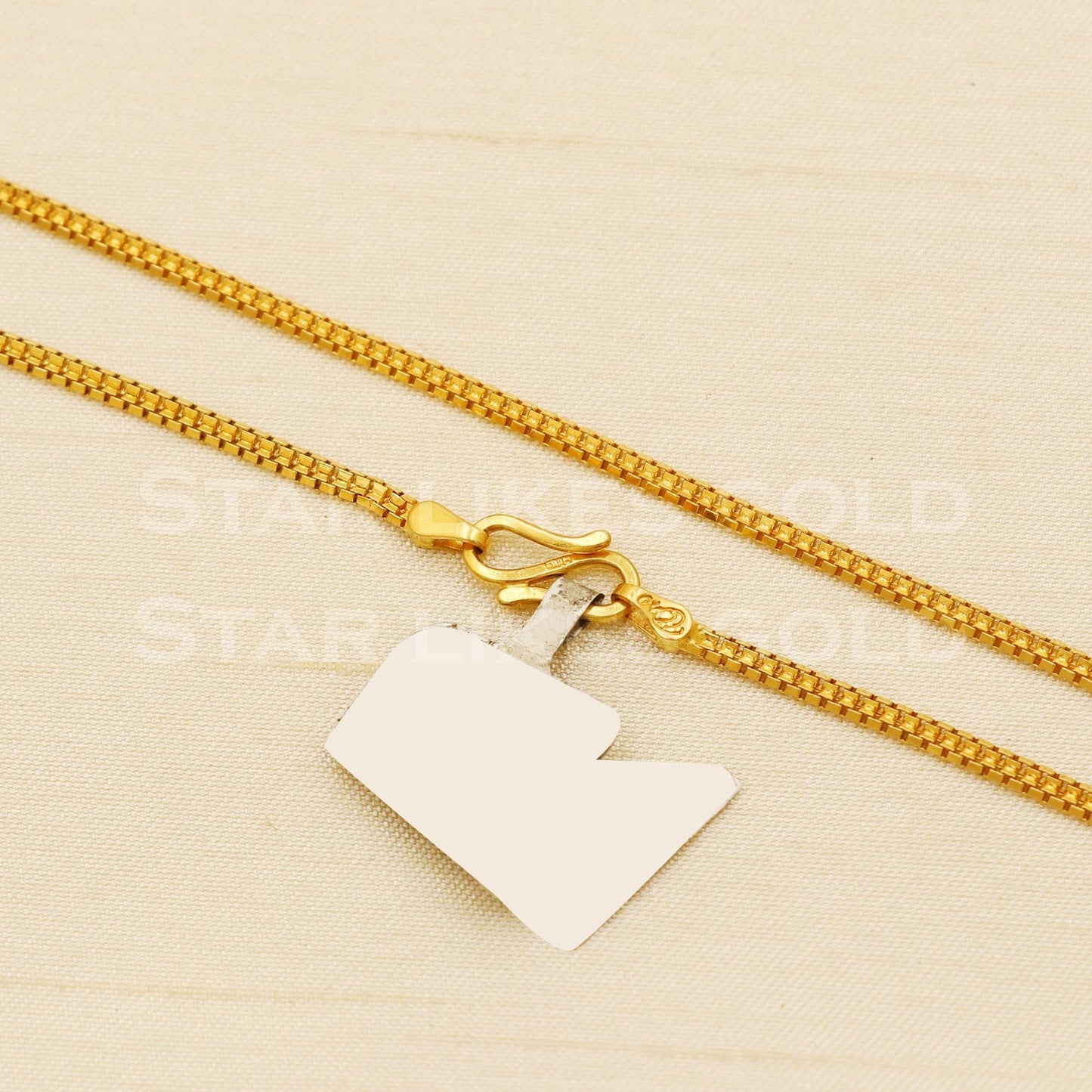 18k Hallmark Gold Classic Box Link Chain for Daily Wear, B1459