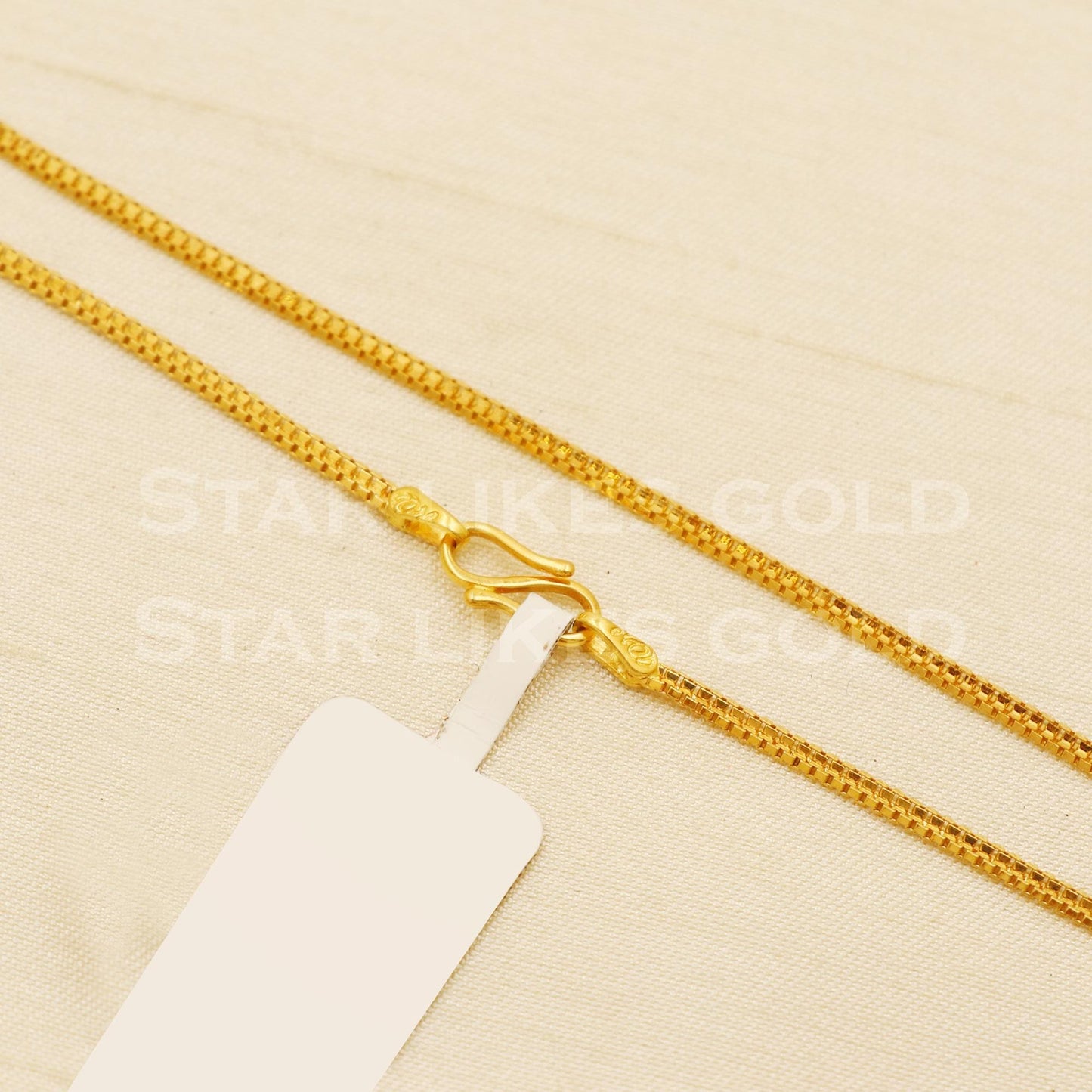 Premium 18k Hallmark Gold Thin Box Double Link Elegant Chain, B1468