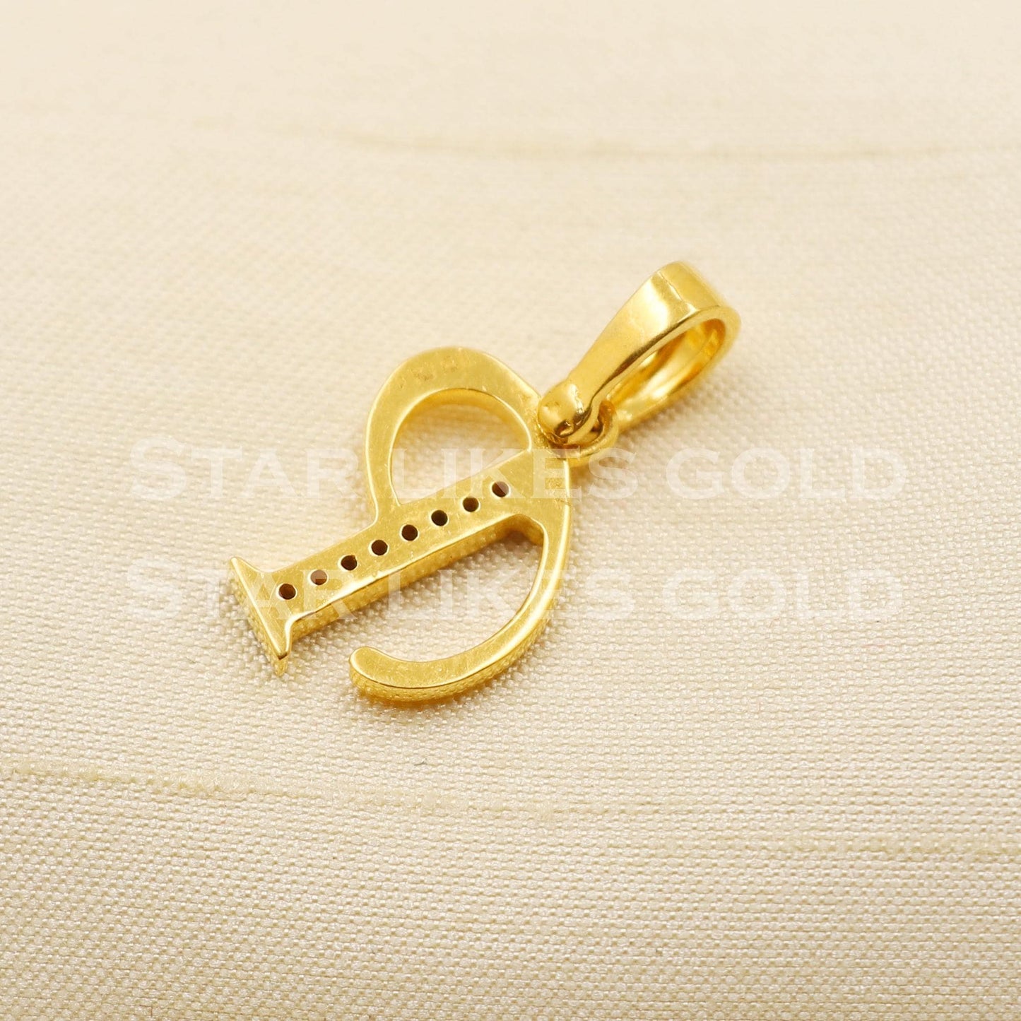 P alphabet Initial Zircon 18k Yellow Gold Handmade Charms Pendant light weight Jewelry, PR1278