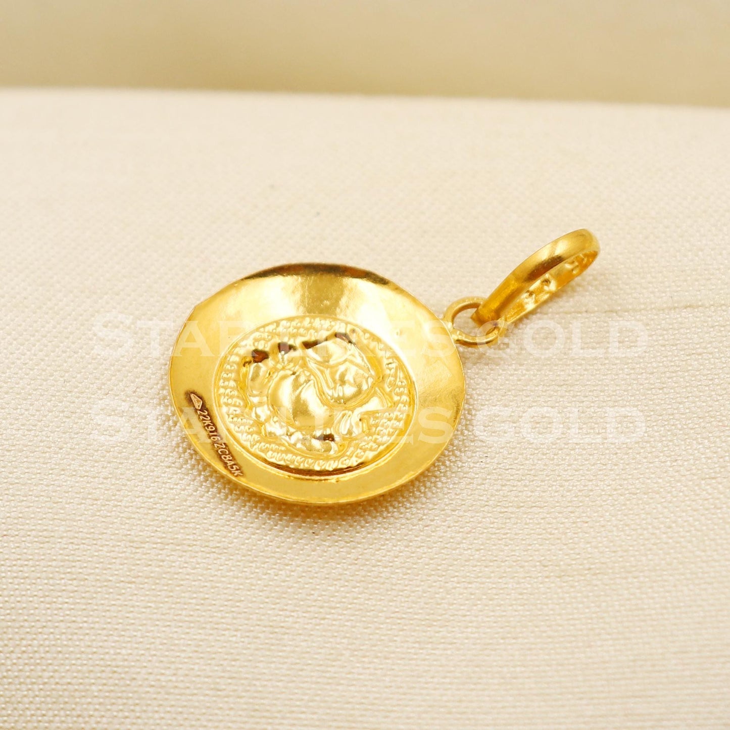 Ganeshji 22k Yellow Gold Handmade Pendant Jewelry, PR1284