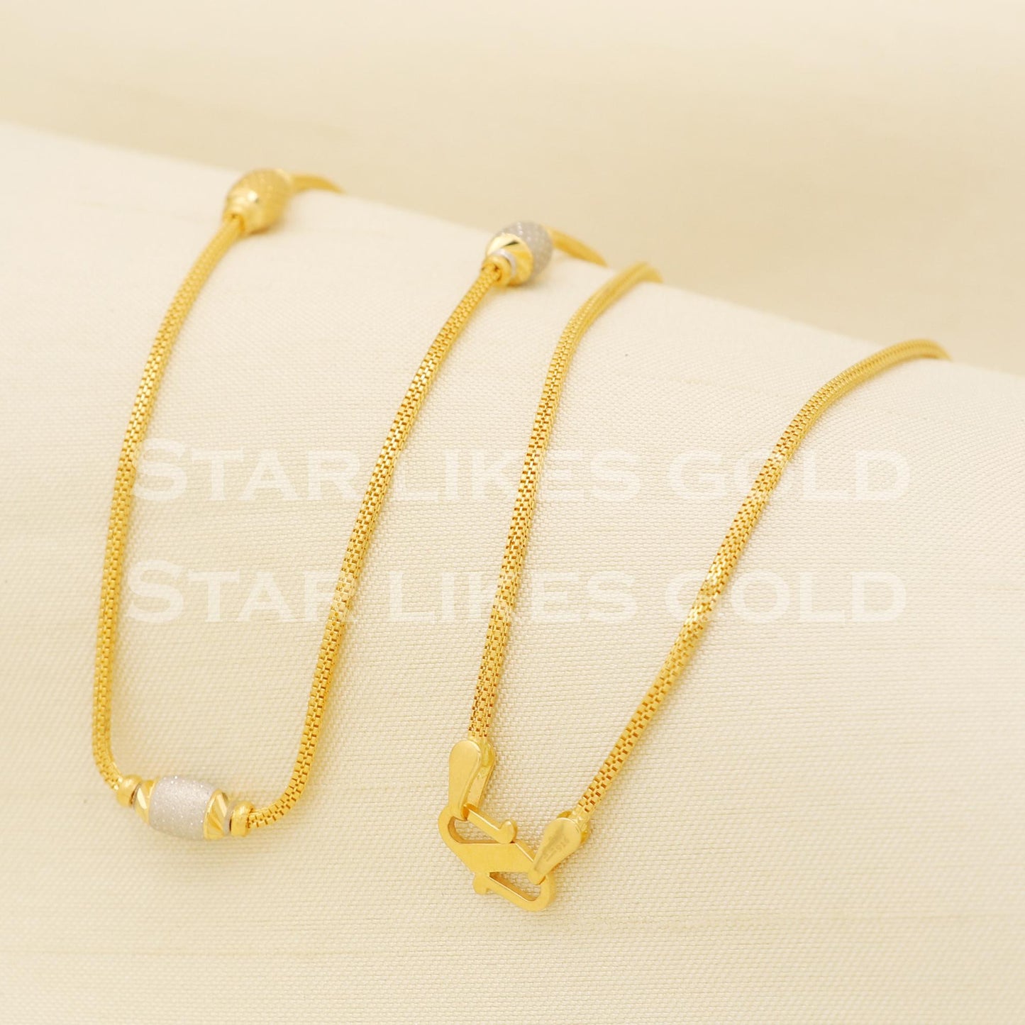 22k 22KT GOLD chain necklace Handmade fine Jewelry, PR1324