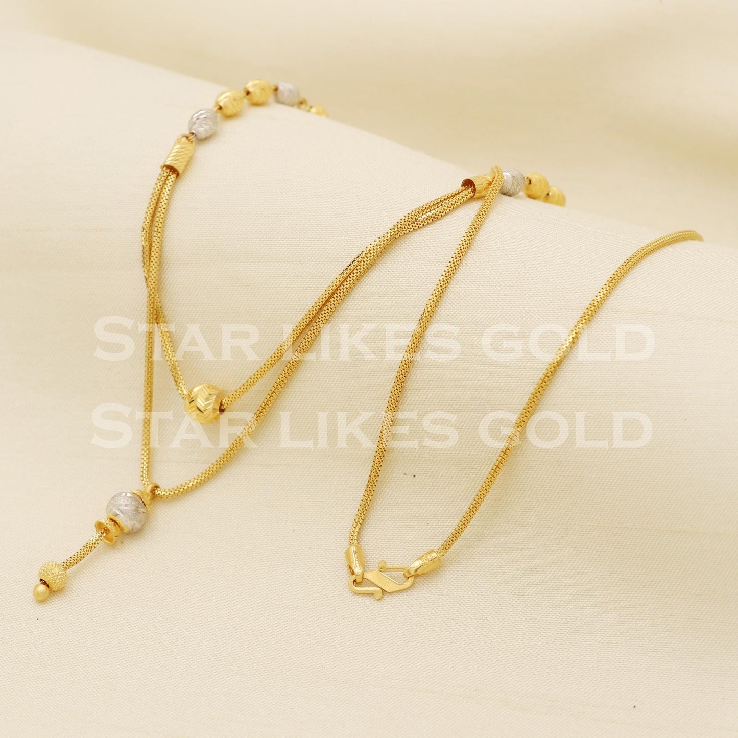 22k 22KT GOLD chain necklace Handmade fine Jewelry, PR1326