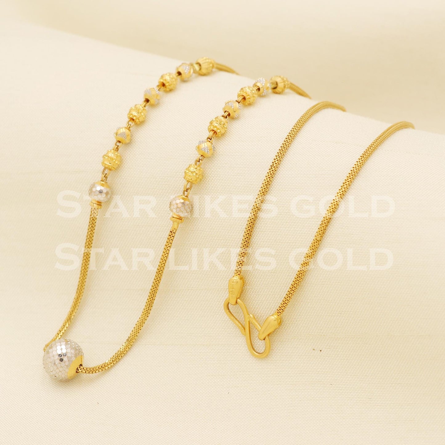 22k 22KT GOLD chain necklace Handmade fine Jewelry, PR1327