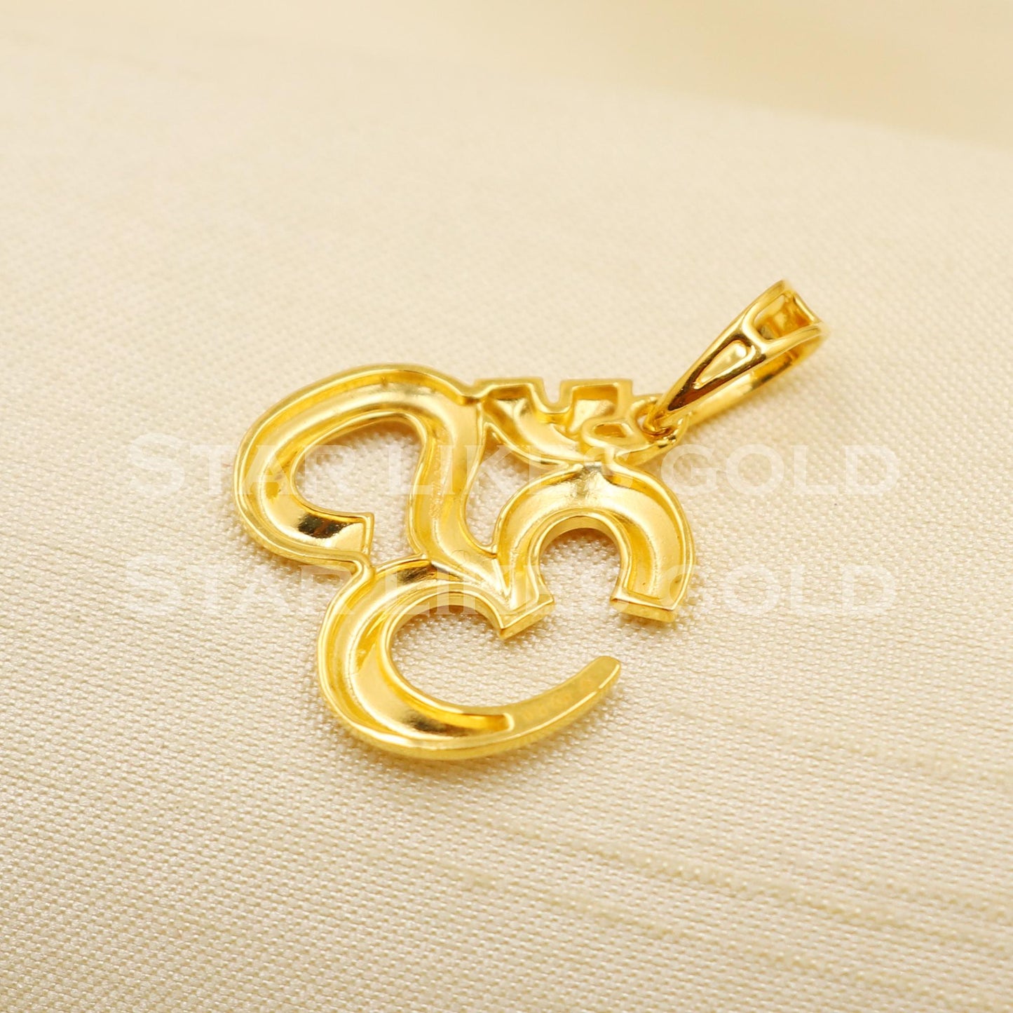 OM 18k Yellow Gold Handmade Pendant Jewelry, PR1163