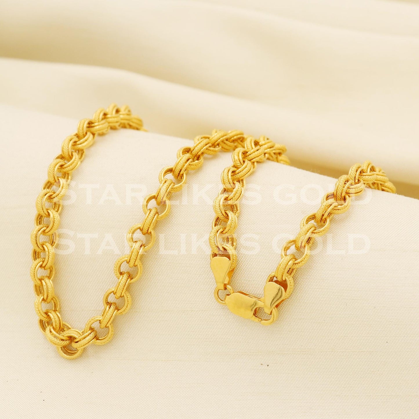 Modern 22k Gold Hallmark Robust Curb Style Link Chain Design, PR1356