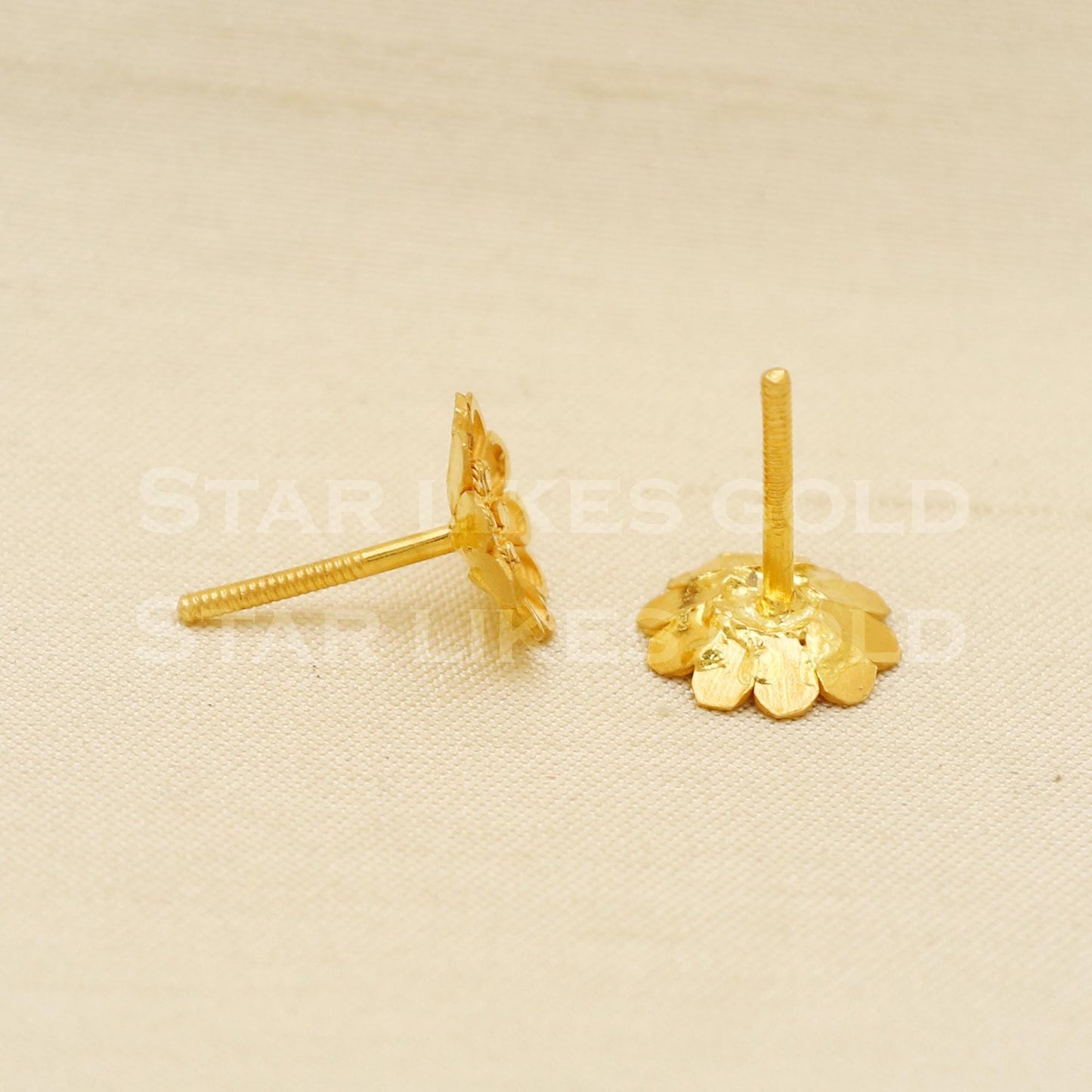 Stunning 22k 22 karat gold stud earrings jewelry, PR1144