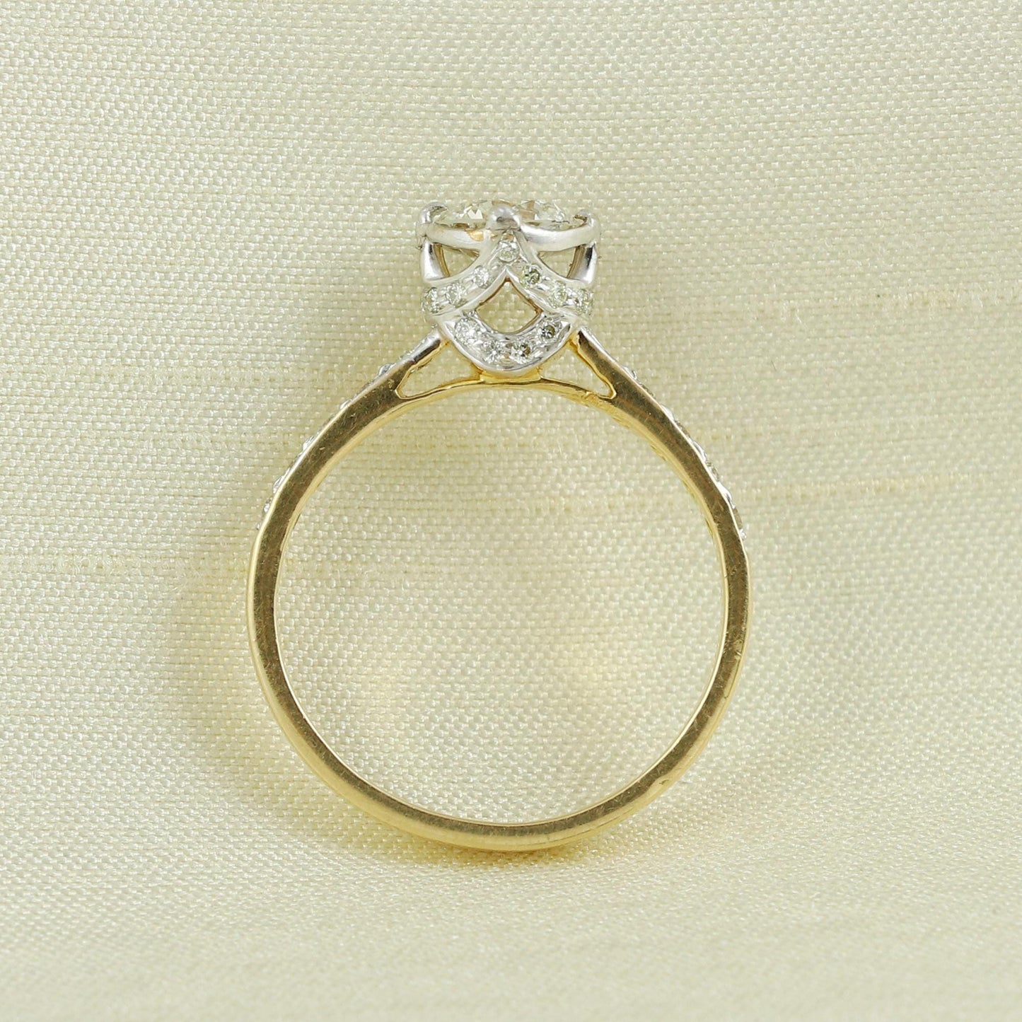 Natural Diamond Ring in 18k Gold from India, Real Gold Ring, Handmade Gold Ring Jewelry, AN16