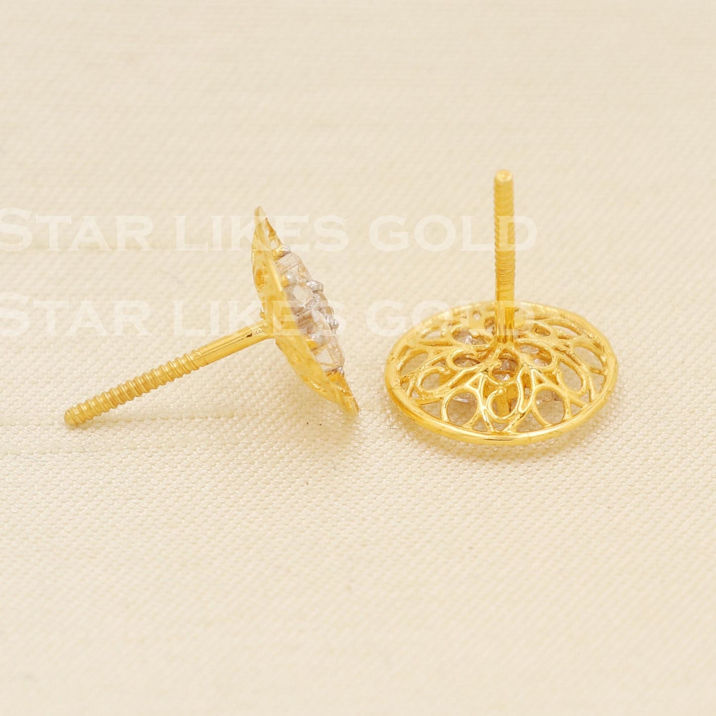 Zircons 18k 18 karat gold earrings jewelry, B1608