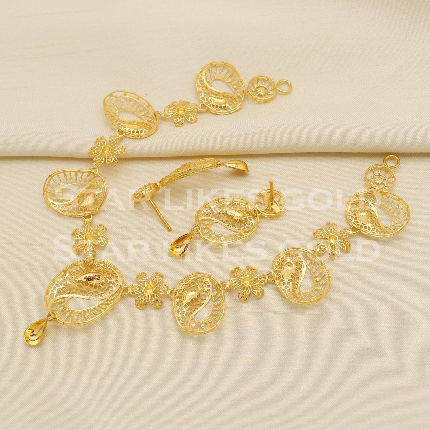 Designer 22KT 22 Karat GOLD NECKLACE Filigree Jewelry, Indian jewelry, PR1424