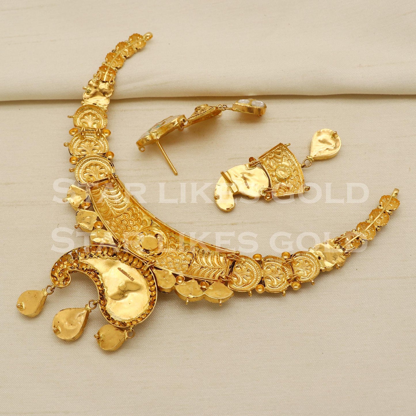Traditional 22KT 22 Karat GOLD NECKLACE Wedding Jewelry, Gold Bridal Wedding Jewelry, PR1463