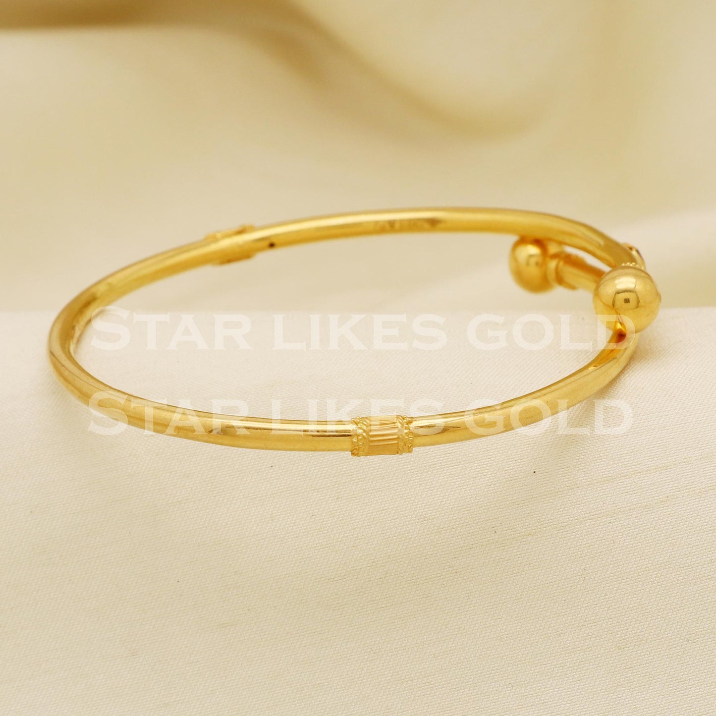 22CT 916 Hallmarked Gold Classic Dual Pipe Meena Bangles, PR1486