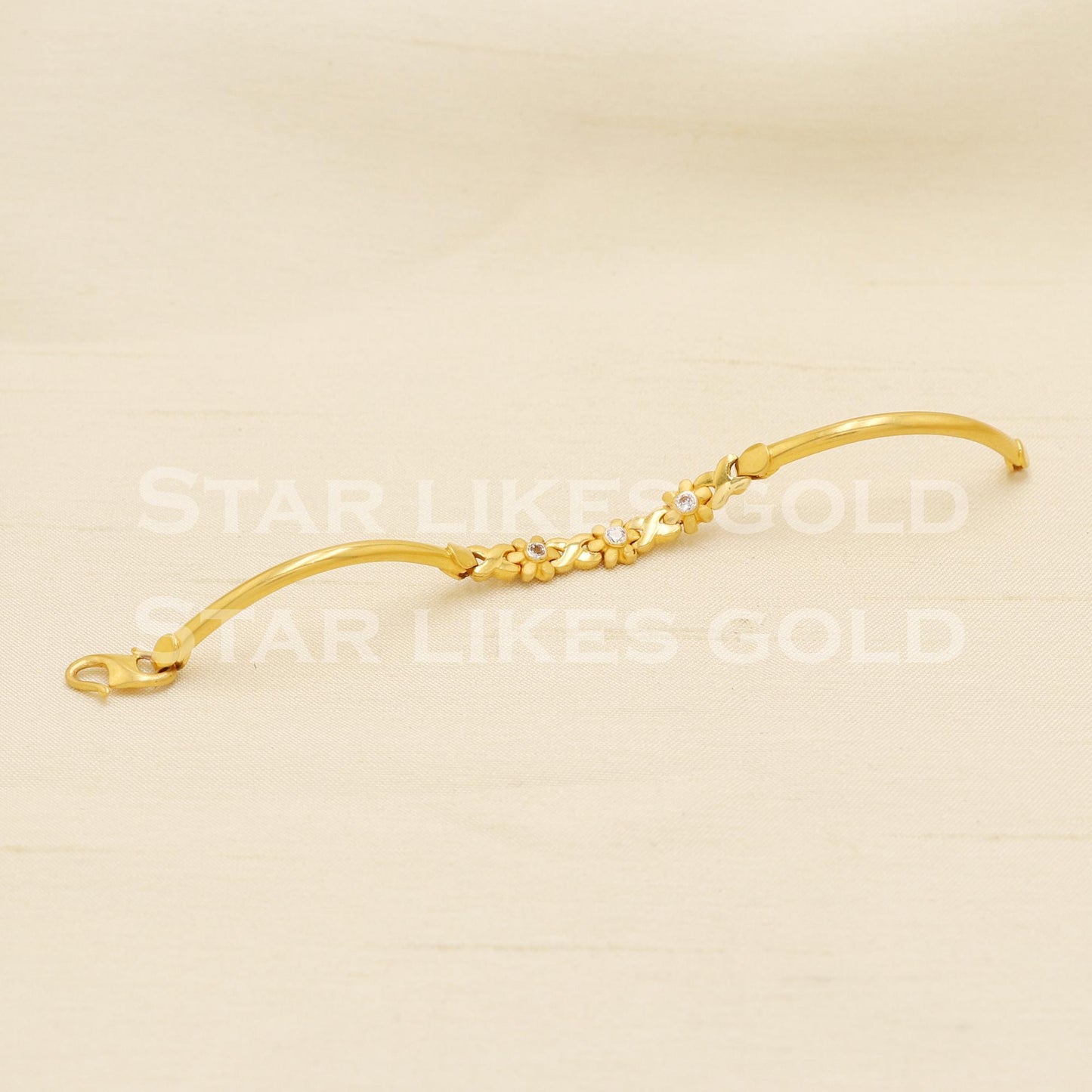 Flowers 22 karat 22k gold Child Baby Bangle Bracelet Charms Jewelry for Birthday Gift, PR1558