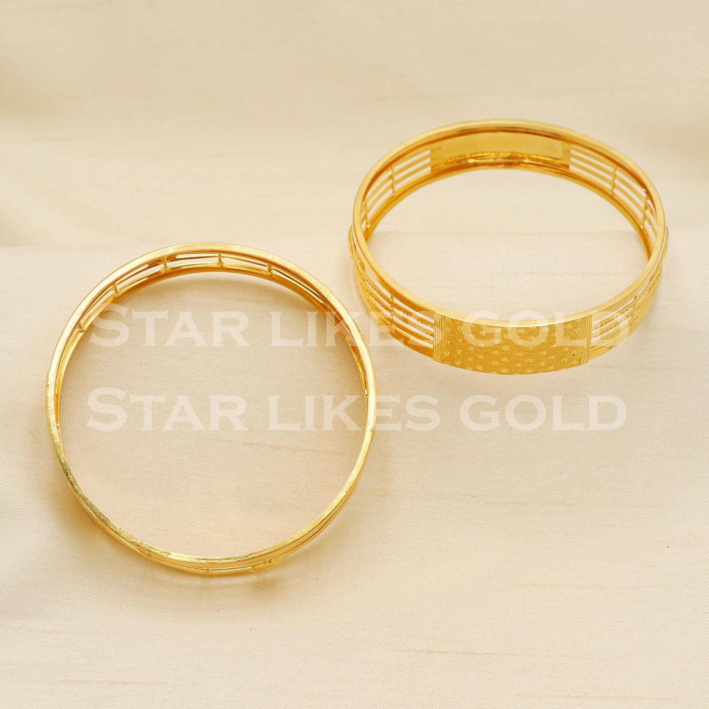 BIS Hallmark 22 Carat Gold Bangles | Set of 2 Handcrafted 22K Jewelry, PR1602
