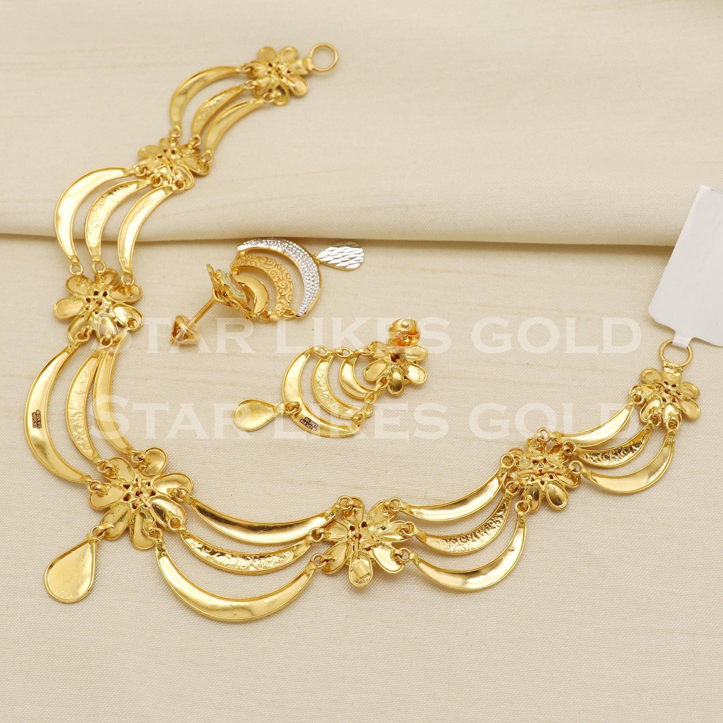 Tow Tone 22KT 22 Karat GOLD NECKLACE Bling Jewelry, Indian jewelry, Perfect Gift for Loved Ones, PR1437