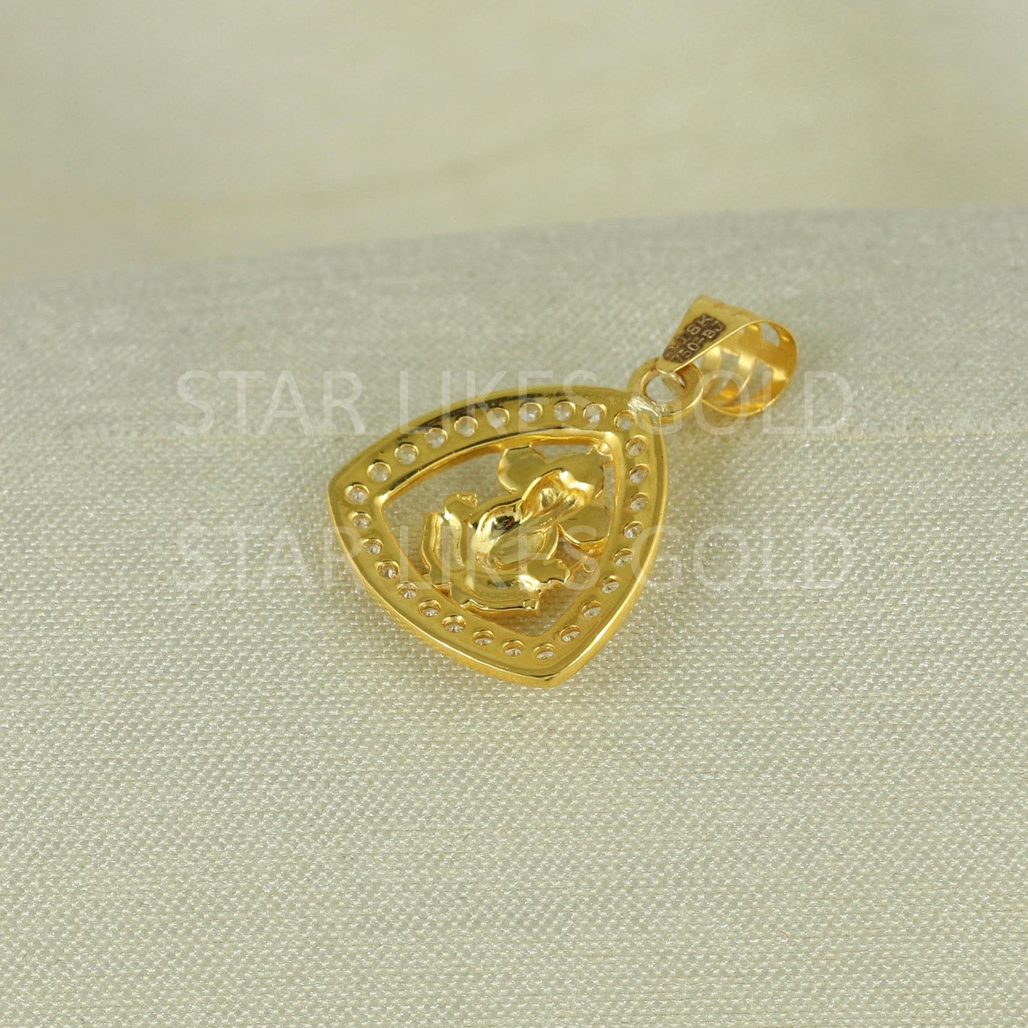 Ganeshji Real 18k Gold Handmade Pendant Jewelry, B1651