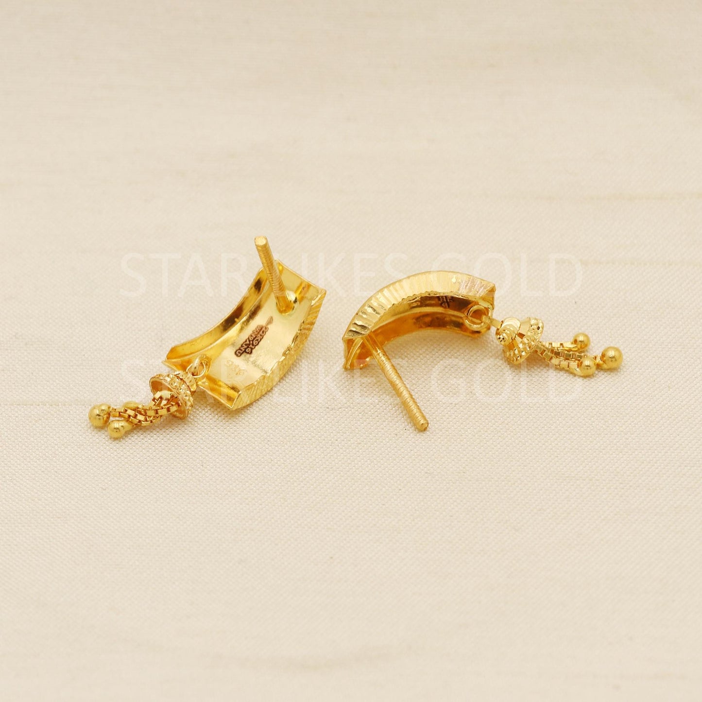 designer 22k 22kt gold Dangle Earrings Handmade Jewelry, Perfect Gift for Loved Ones PR1671