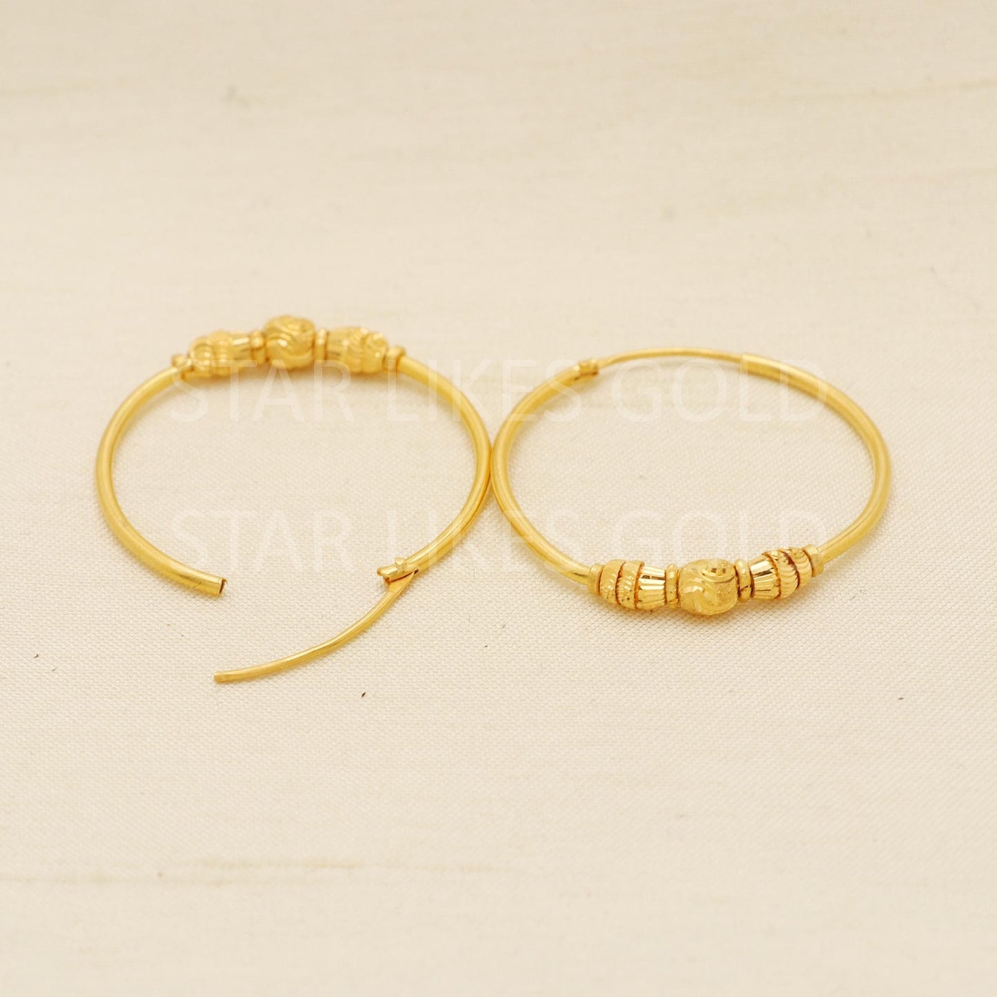 Hallmark 22k Gold Designer Hoop Earrings for Daily & Festive Wear, PR1724
