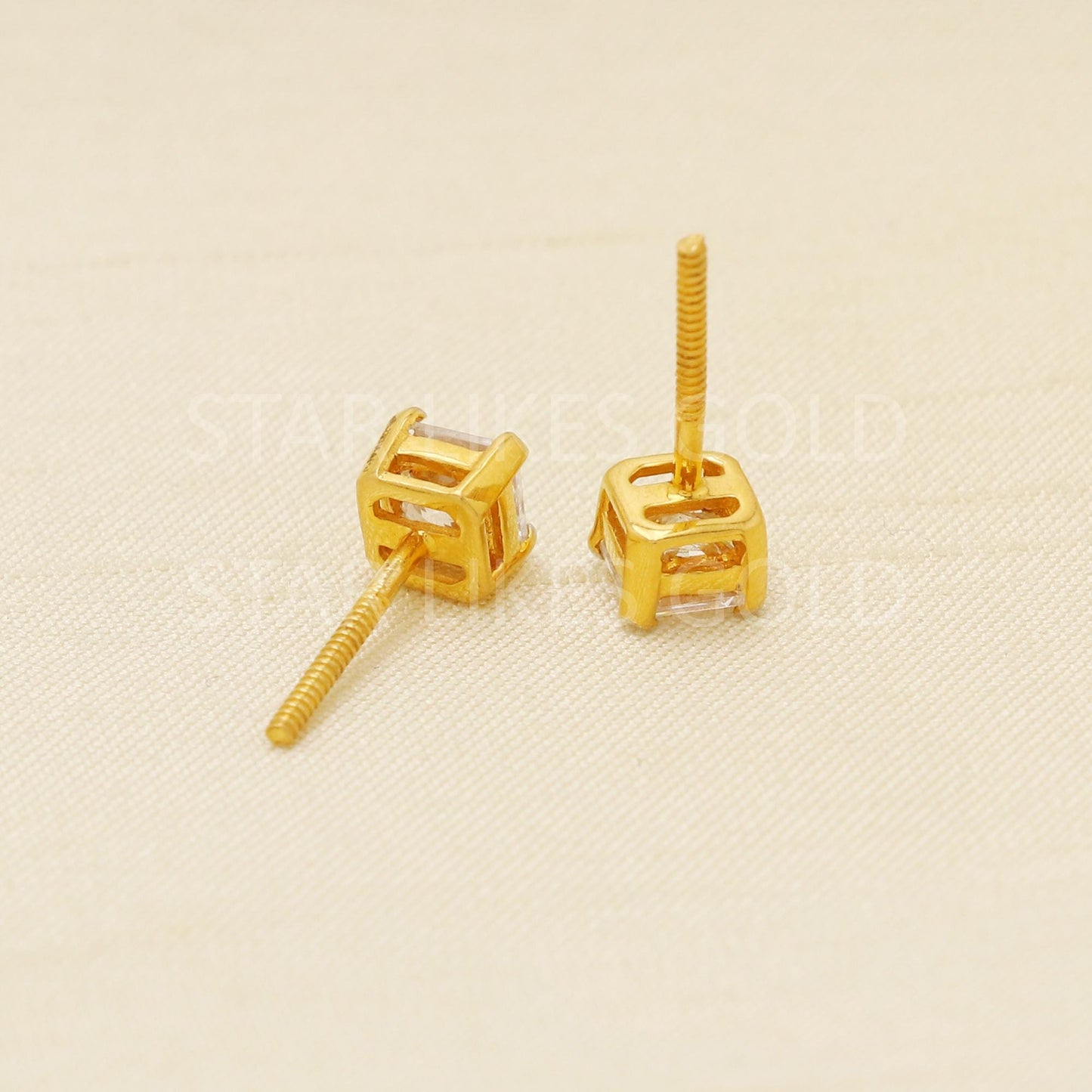 White Zircons 22k 22 karat gold earrings jewelry, PR1611