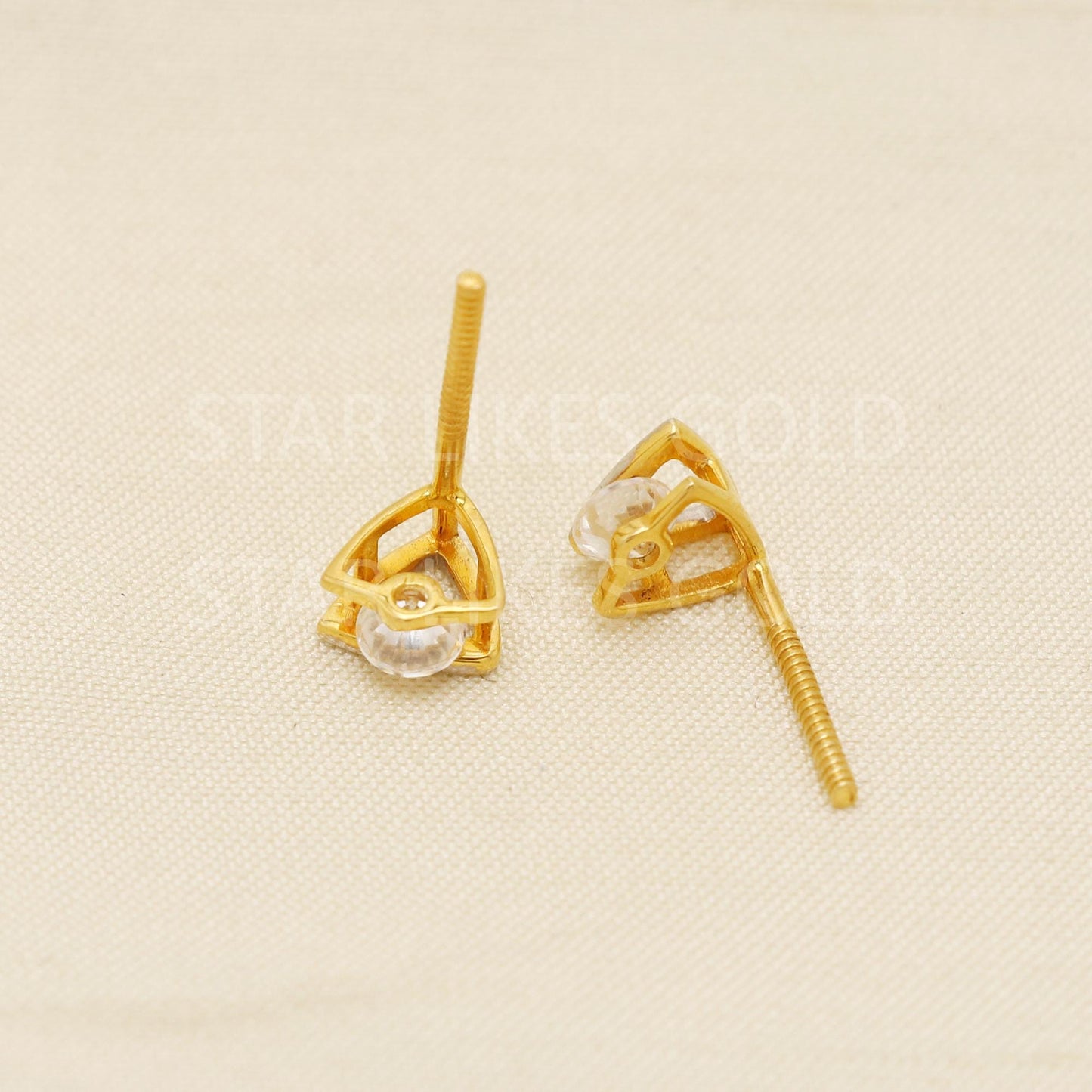 White Zircons 22k 22 karat gold earrings jewelry, PR1620