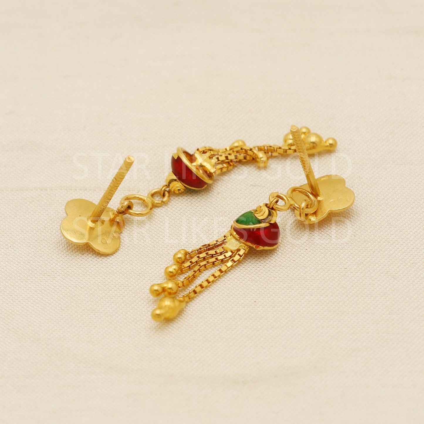 designer 22k 22kt gold Dangle Earrings Handmade Jewelry, Perfect Gift for Loved Ones PR1672