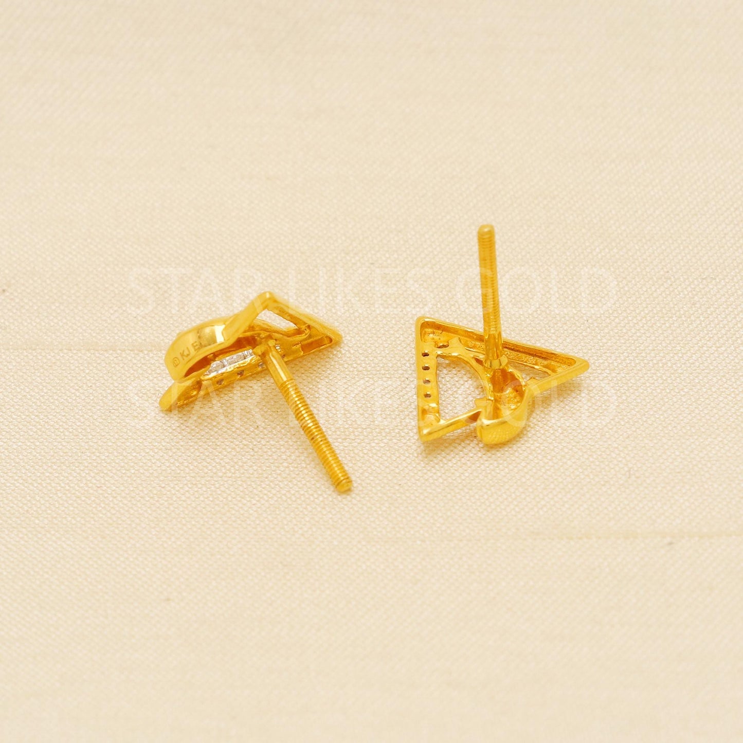 18k Solid Gold Dolphin Studs | Unique Triangle Earrings | Dainty Sea Life Jewelry | Gift for Her