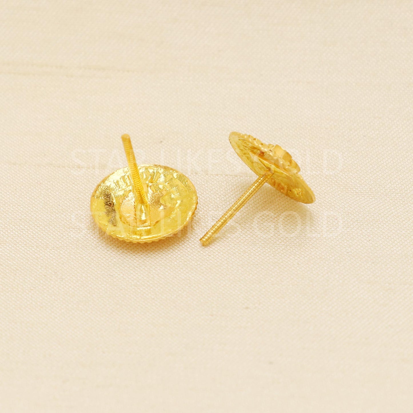 Indian style Gold Earrings, 22 karat Jewelry, Genuine gold Solid 22k gold 916 gold stud earrings 22ct pure gold