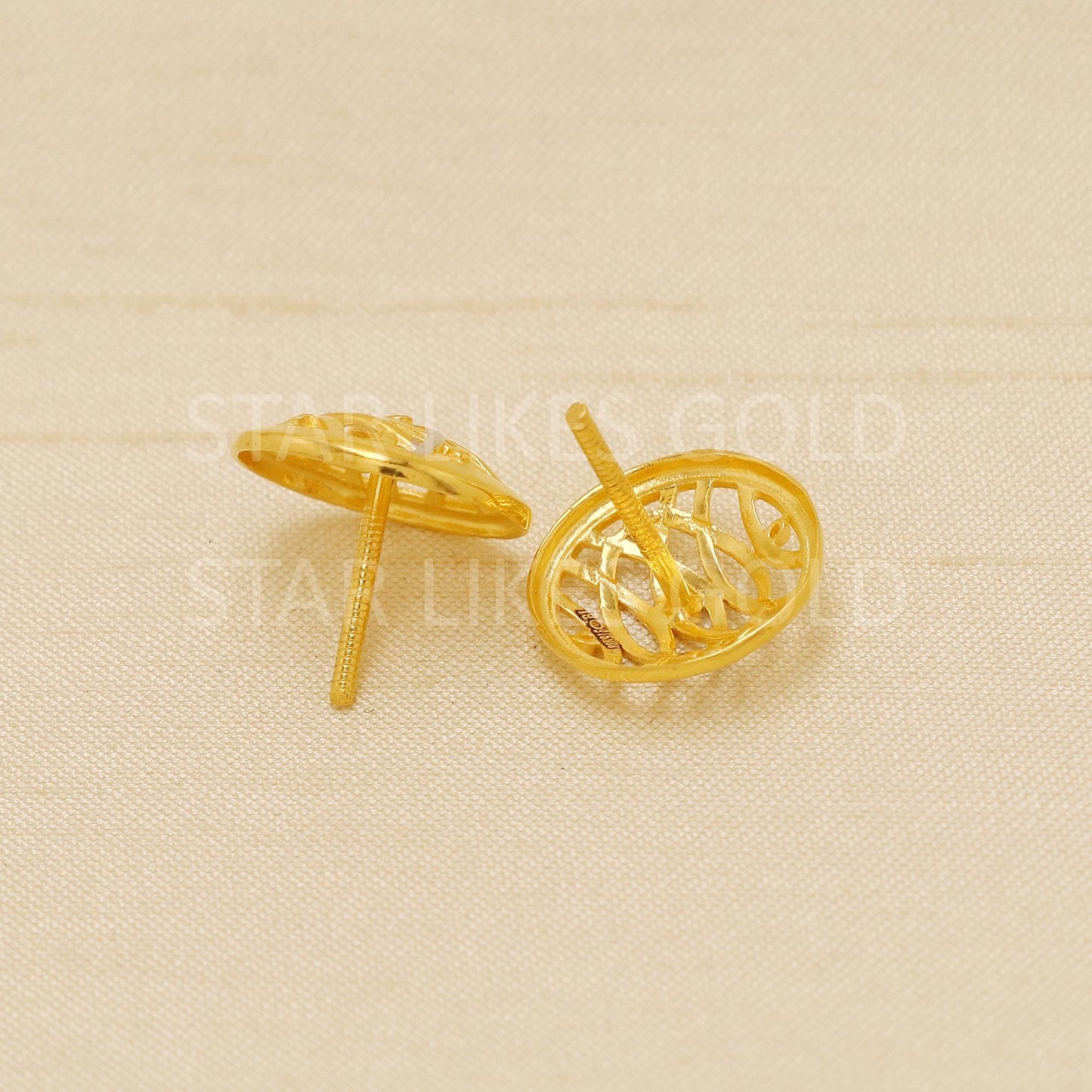 Two Tone 22k Gold Handmade Earrings Jewelry