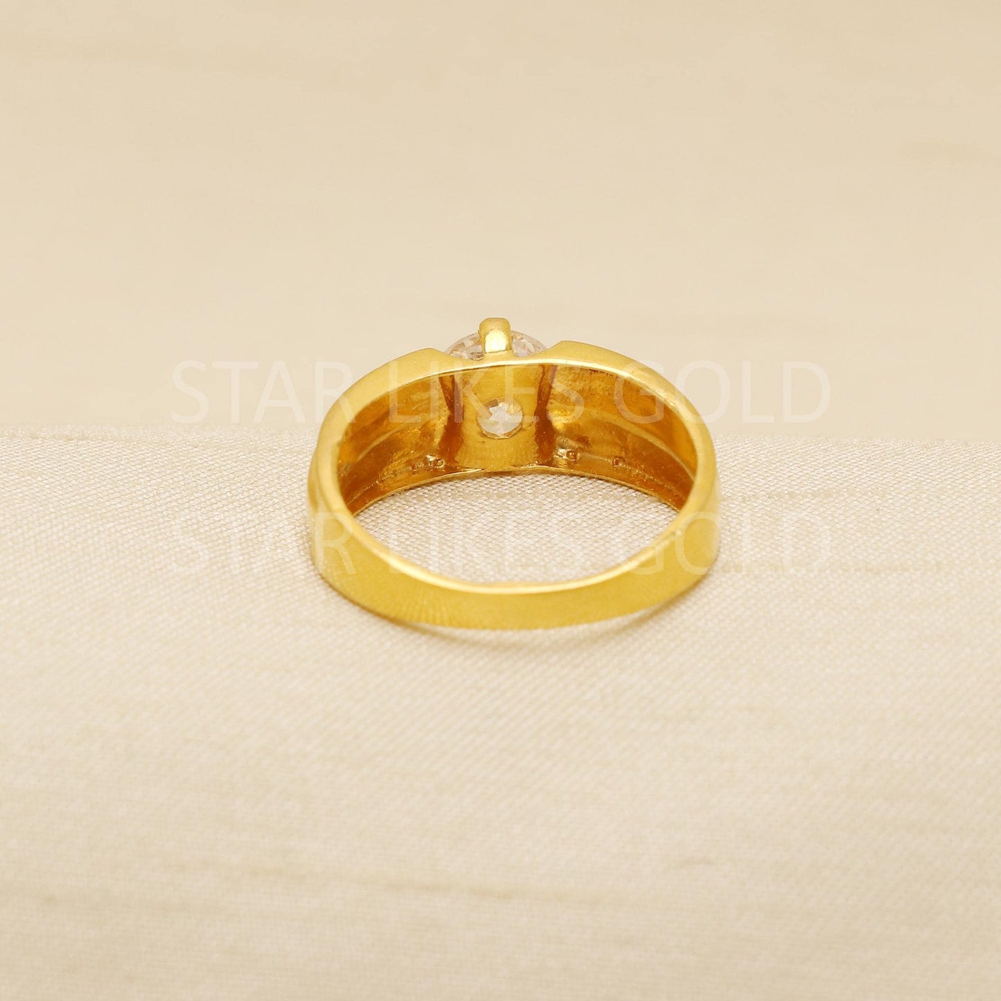 Handcrafted 22k Pure Gold handmade Rings - American Diamond Artisan Jewelry, 22k Jewelry, Designer Gold Ring, Hallmarked, B1934