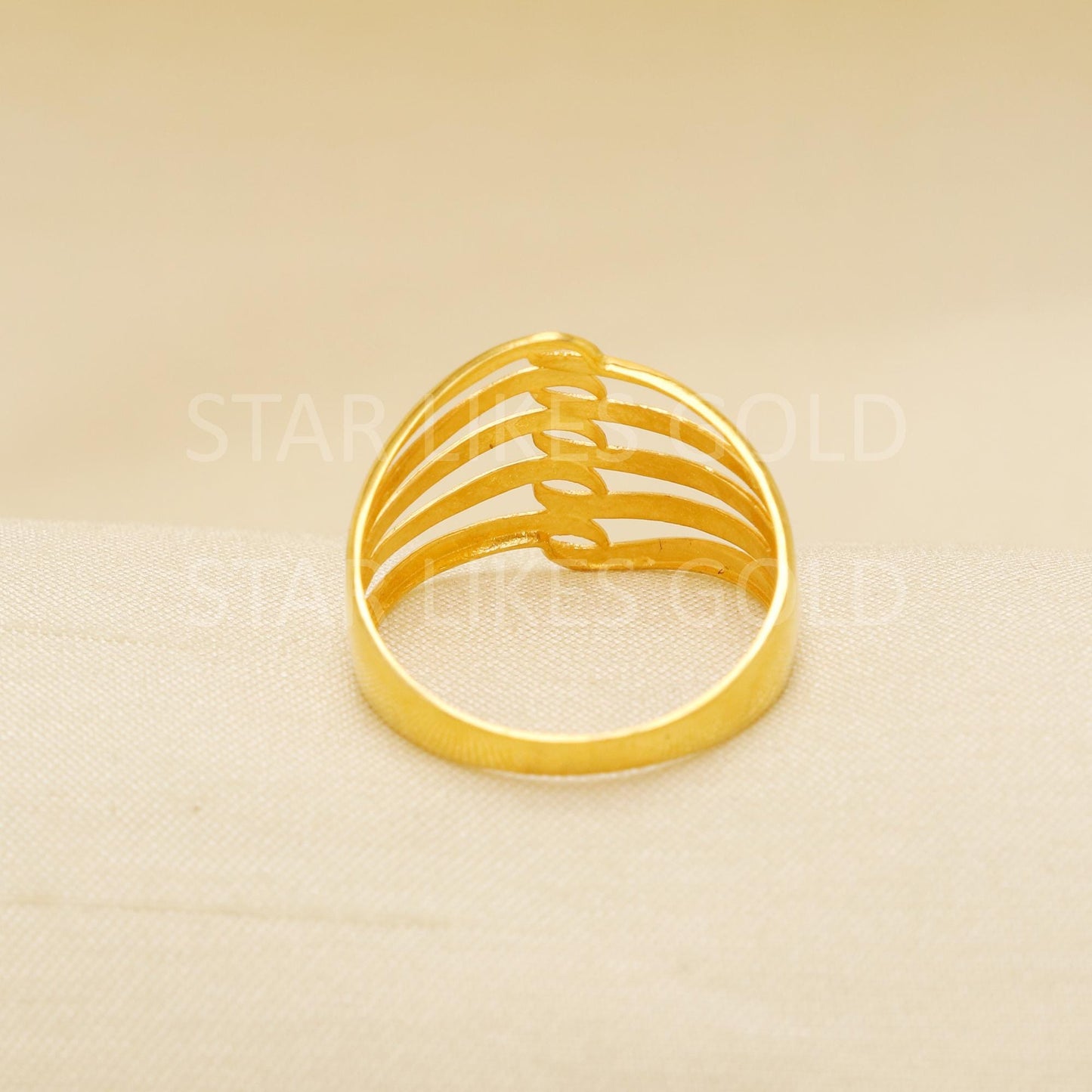 Handcrafted 22k Pure Gold handmade Rings - Artisan Jewelry, 22k Jewelry, Designer Gold Ring, Hallmarked, PR1880