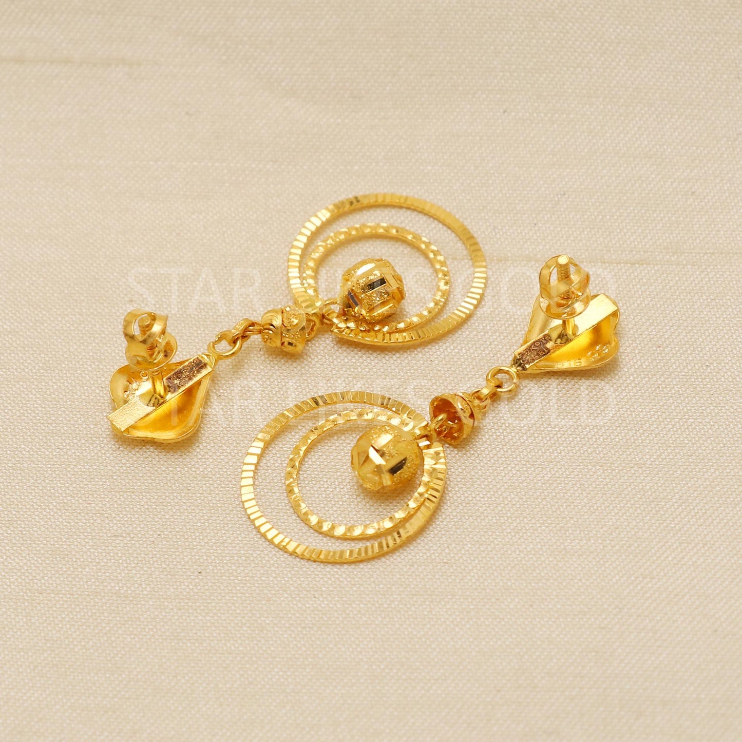 Stunning 22k 22 karat Gold Earrings hallmark Jewelry, PR1843