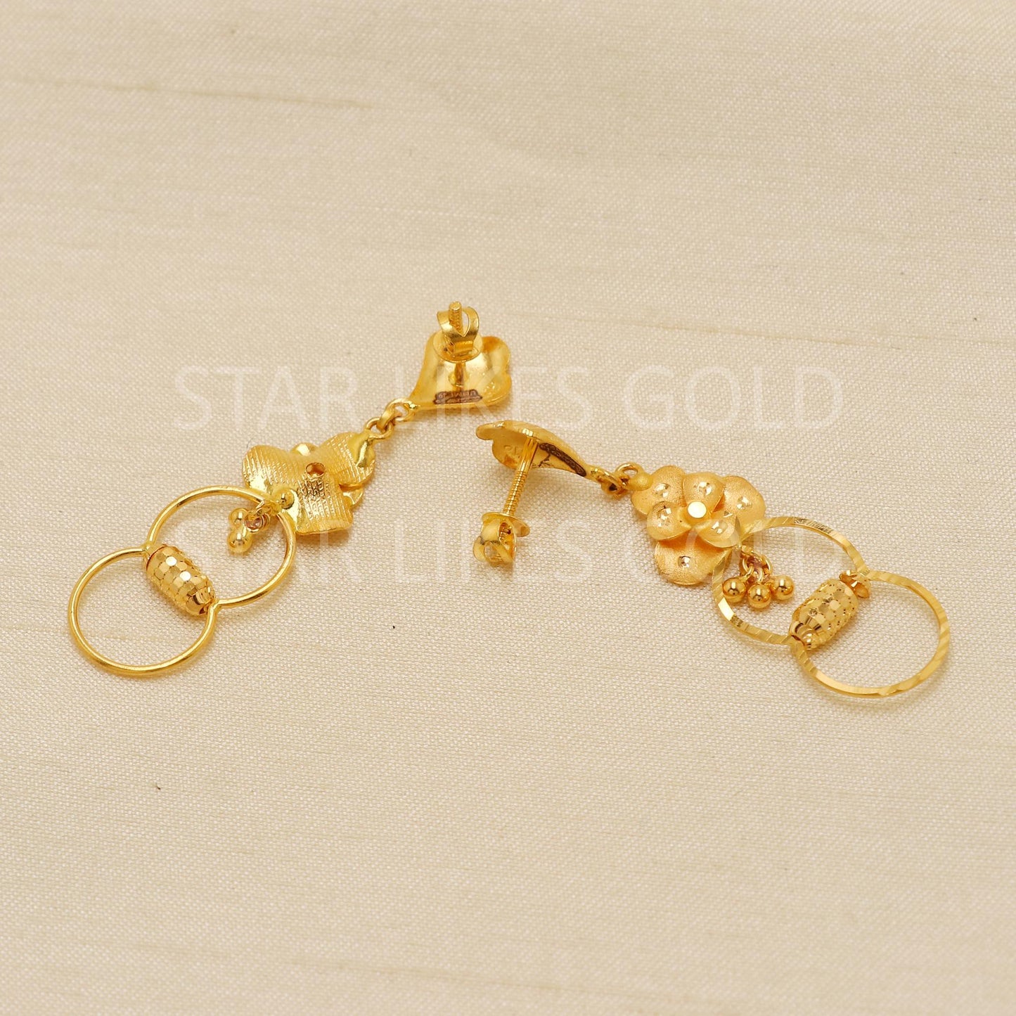 Stunning 22k 22 karat Gold Earrings hallmark Jewelry, PR1849