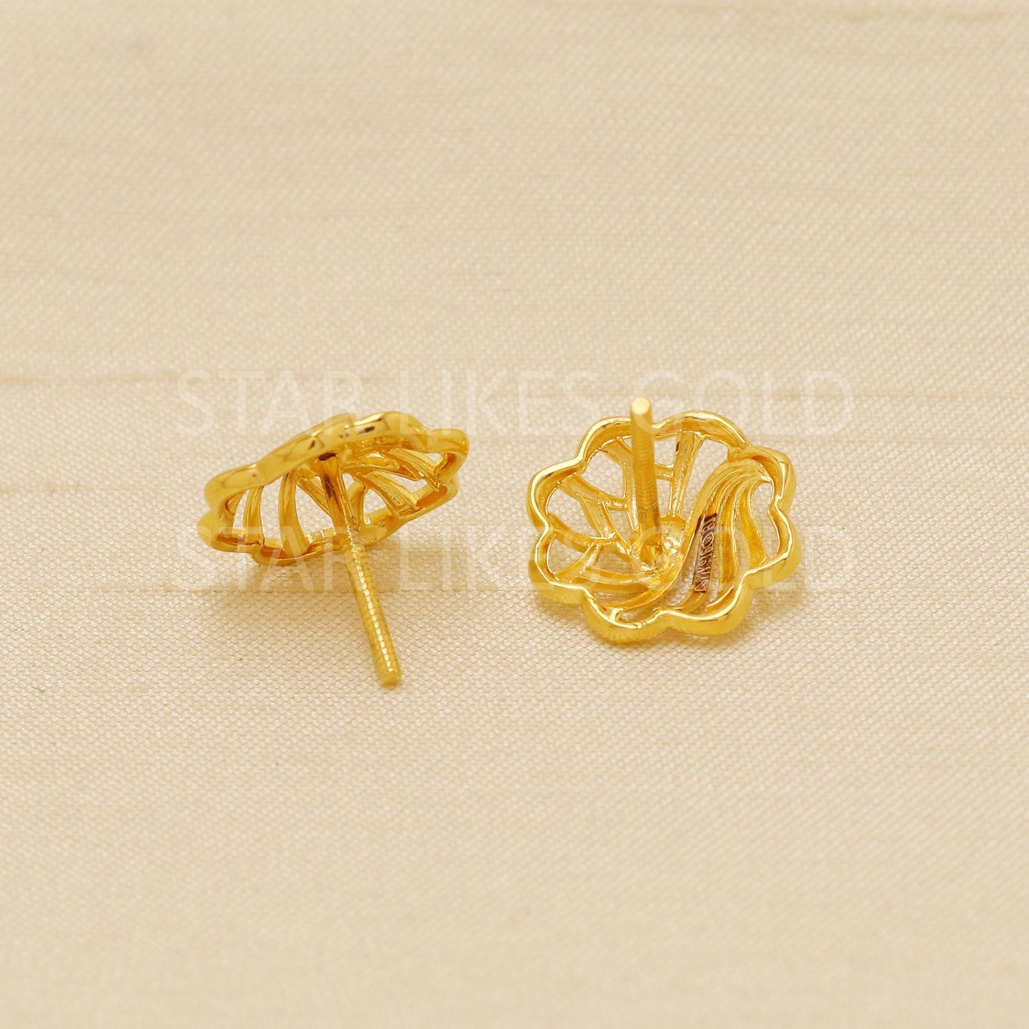 Fancy 22k Gold Handmade EARRINGS Jewelry