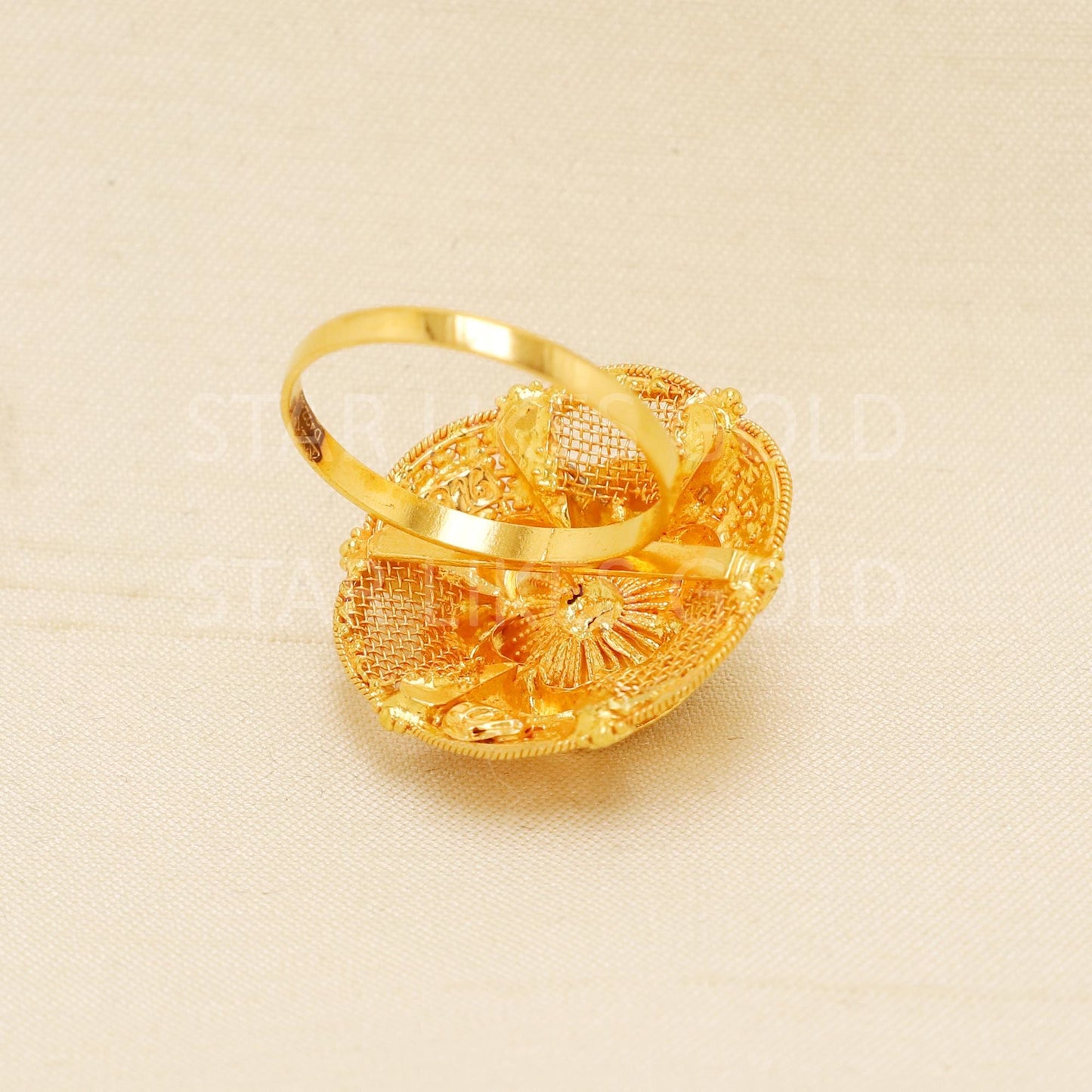 Handcrafted 22k Pure Gold handmade Rings - Artisan Jewelry, 22k Jewelry, Designer Gold Ring, Hallmarked, PR1950