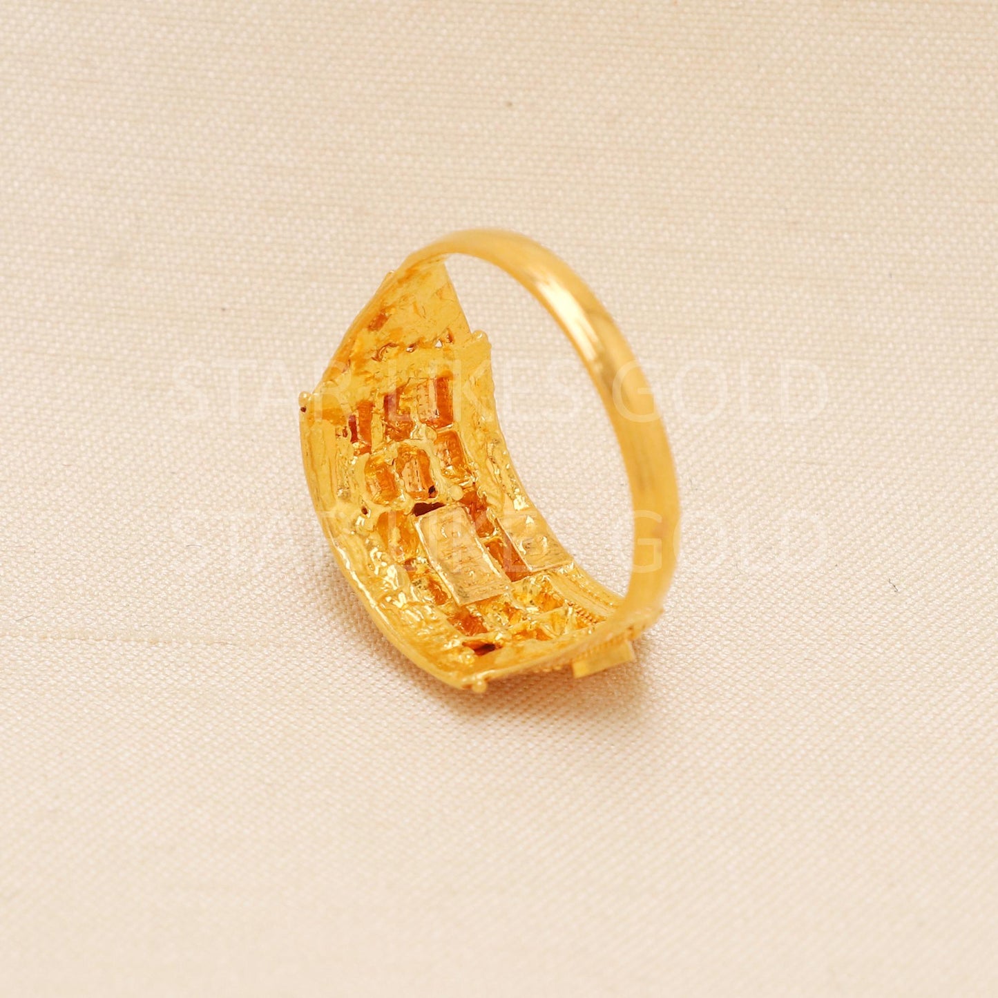Handcrafted 22k Pure Gold handmade Rings - Artisan Jewelry, 22k Jewelry, Designer Gold Ring, Hallmarked, PR1993