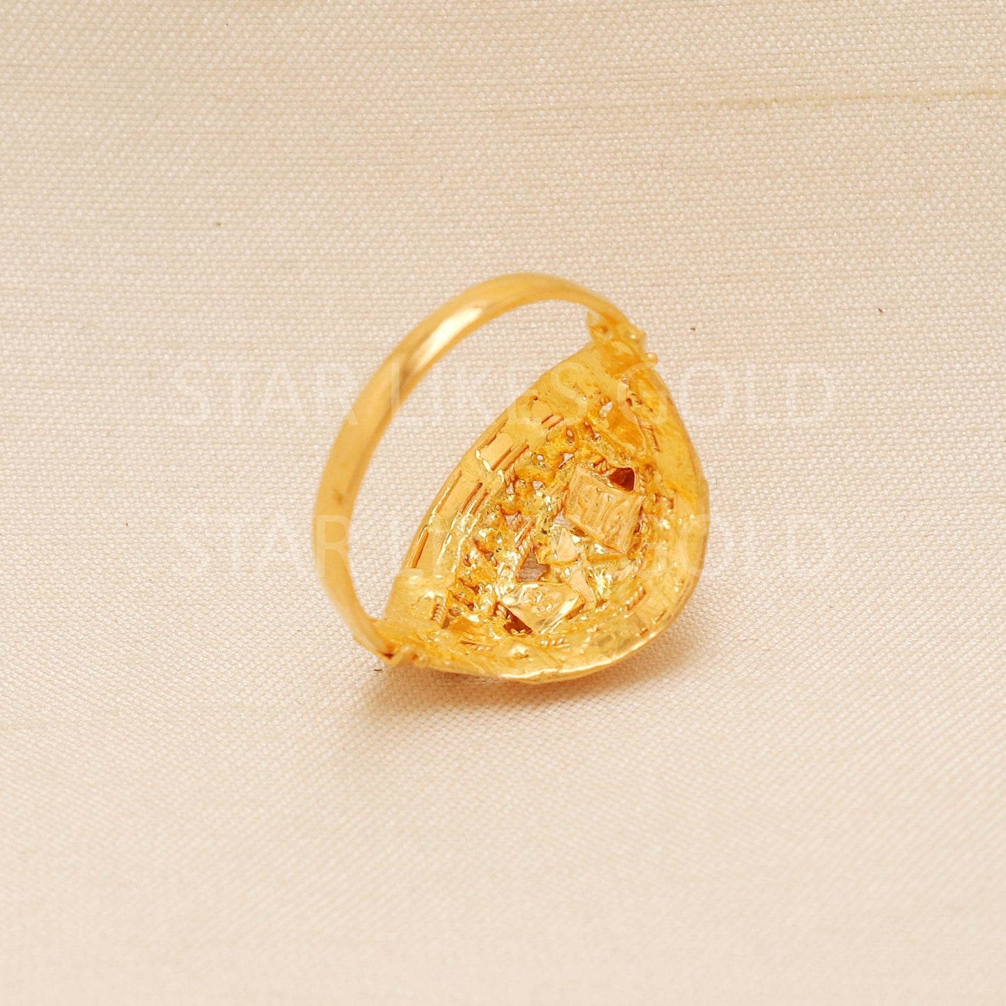 Handcrafted 22k Pure Gold handmade Rings - Artisan Jewelry, 22k Jewelry, Designer Gold Ring, Hallmarked, PR1997