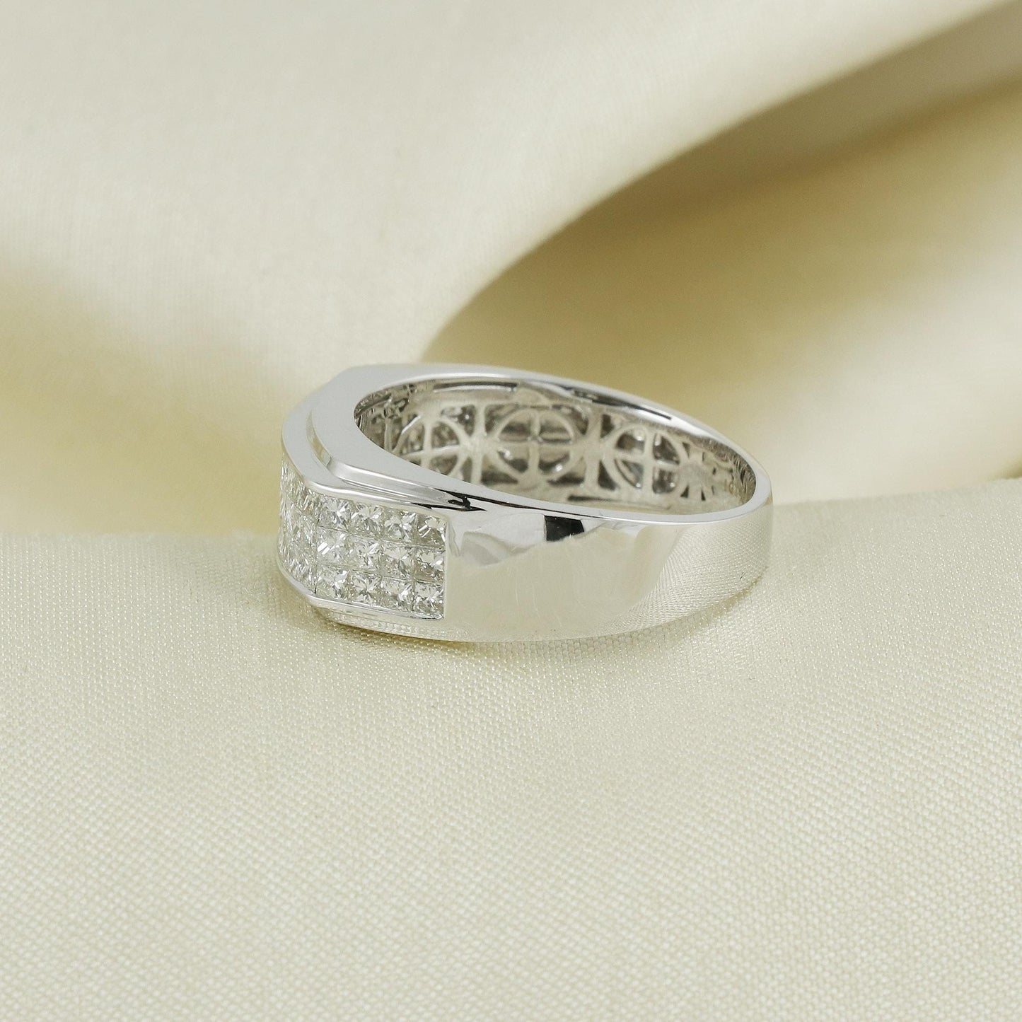 Natural Diamond Ring in 14k White Gold from India, Real Gold Ring, Handmade Gold Ring Jewelry, AN23