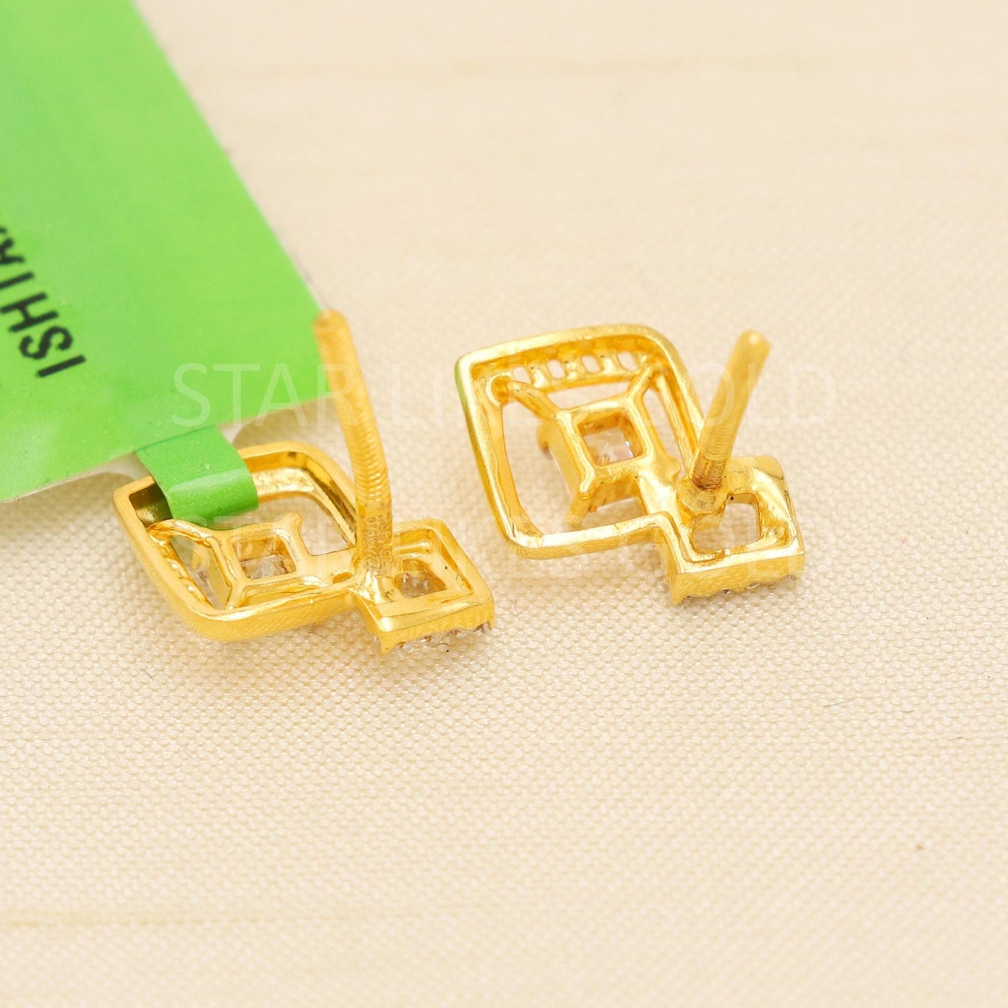 Zircons 22k 22 karat gold earrings designer jewelry, PR2037