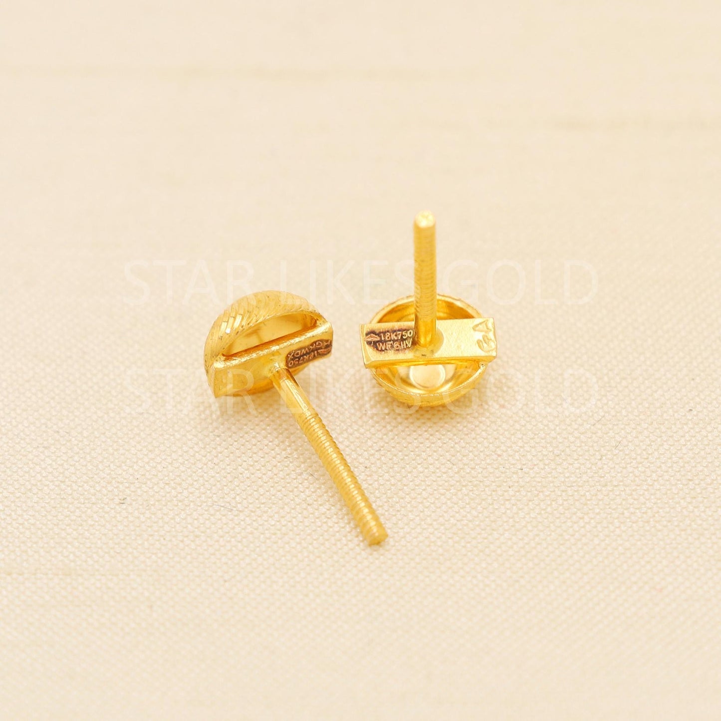 Small 18k Gold Studs, Everyday Earrings, Simple Gold Studs, Gold Spiral Design Studs, Anniversary Gift