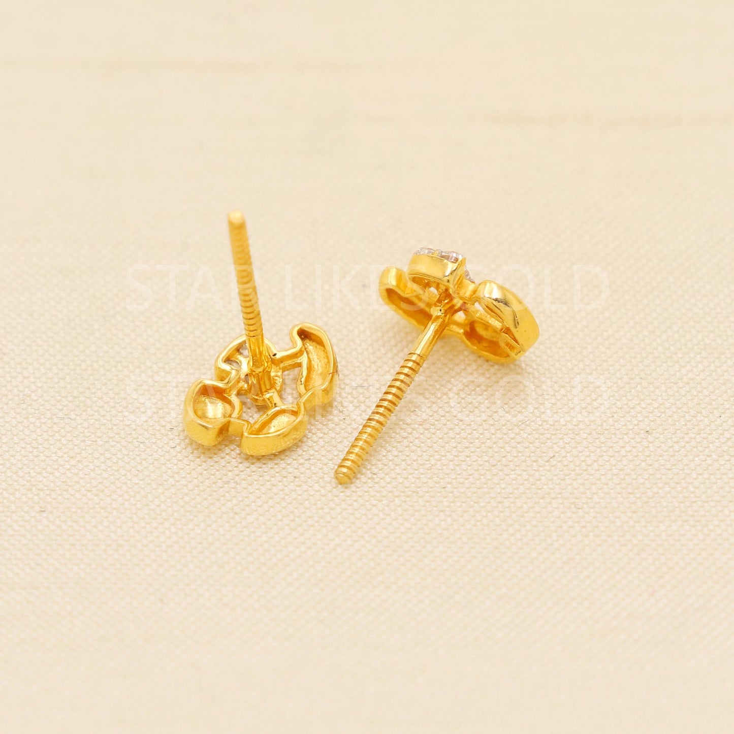 Zircons 18k 18 karat gold earrings designer Handmade jewelry, PR2061