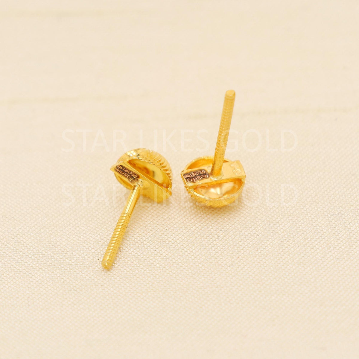 Small 18k Gold Studs, Everyday Earrings, Simple Gold Studs, Gold Spiral Design Studs, Anniversary Gift, PR2065