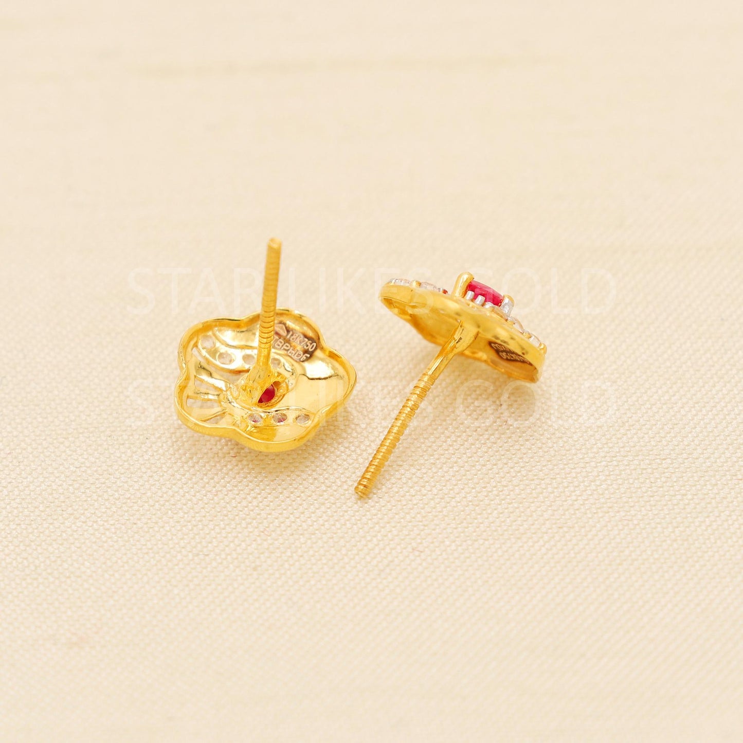 Zircons 18k 18 karat gold earrings designer jewelry, PR2069
